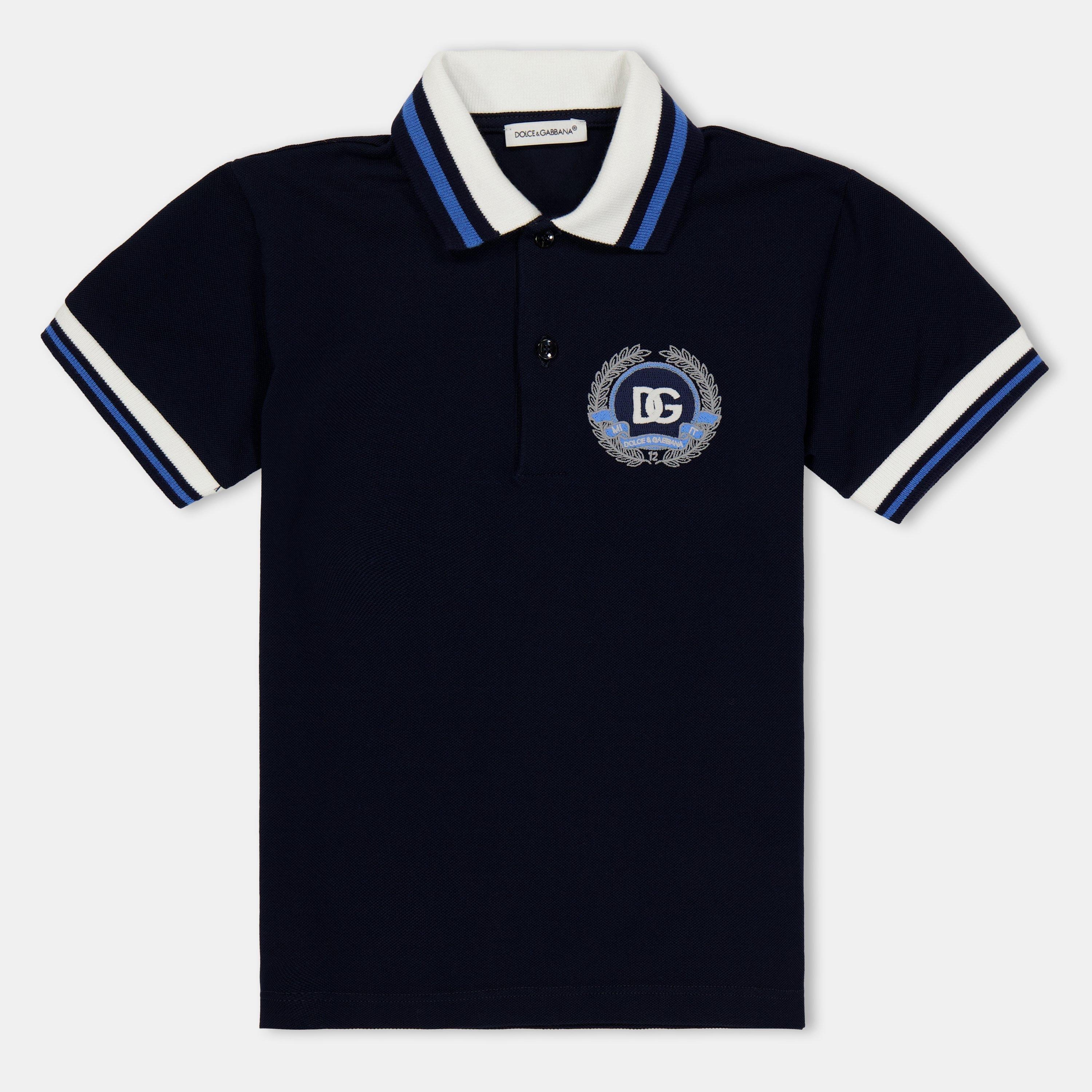 Blue B0665 - Dolce and Gabbana - Unisex Kids' Short Sleeve Polo Shirt - 1