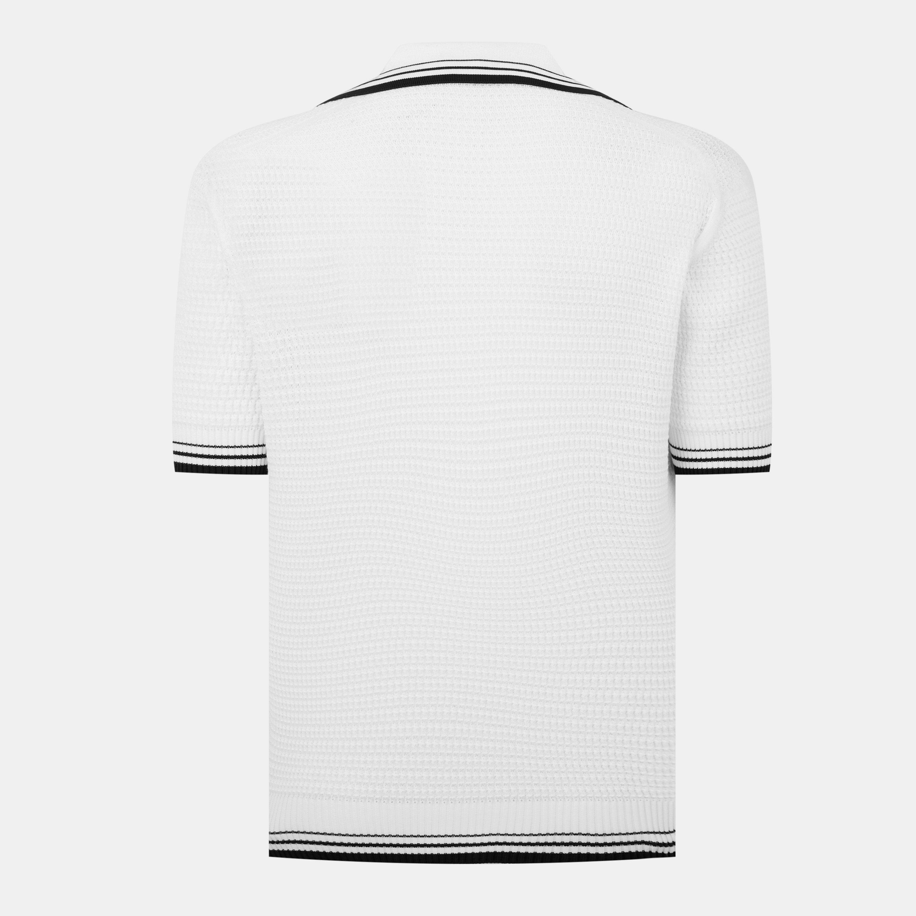 White/Black - Prada - Intarsia Polo Shirt - 2