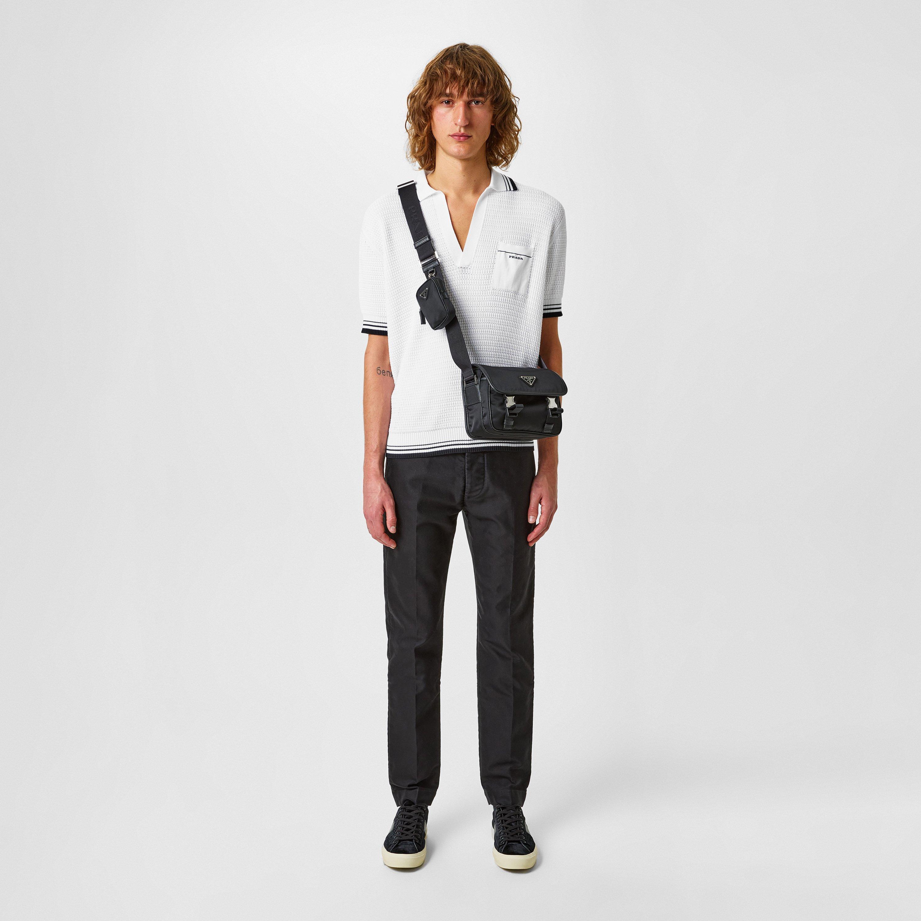 White/Black - Prada - Intarsia Polo Shirt - 6