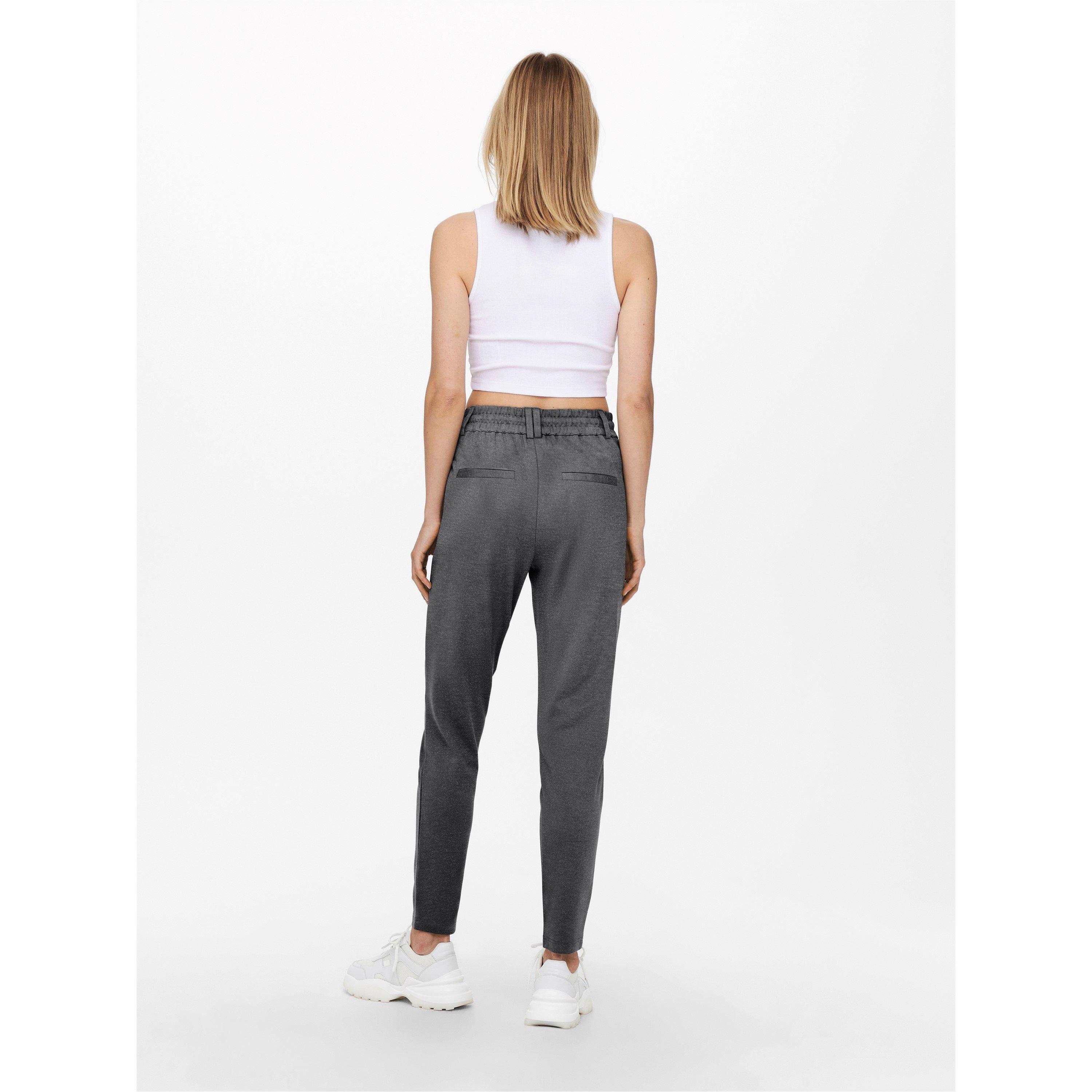DGry Melange - Only - Women's Straight Leg Trousers - 2