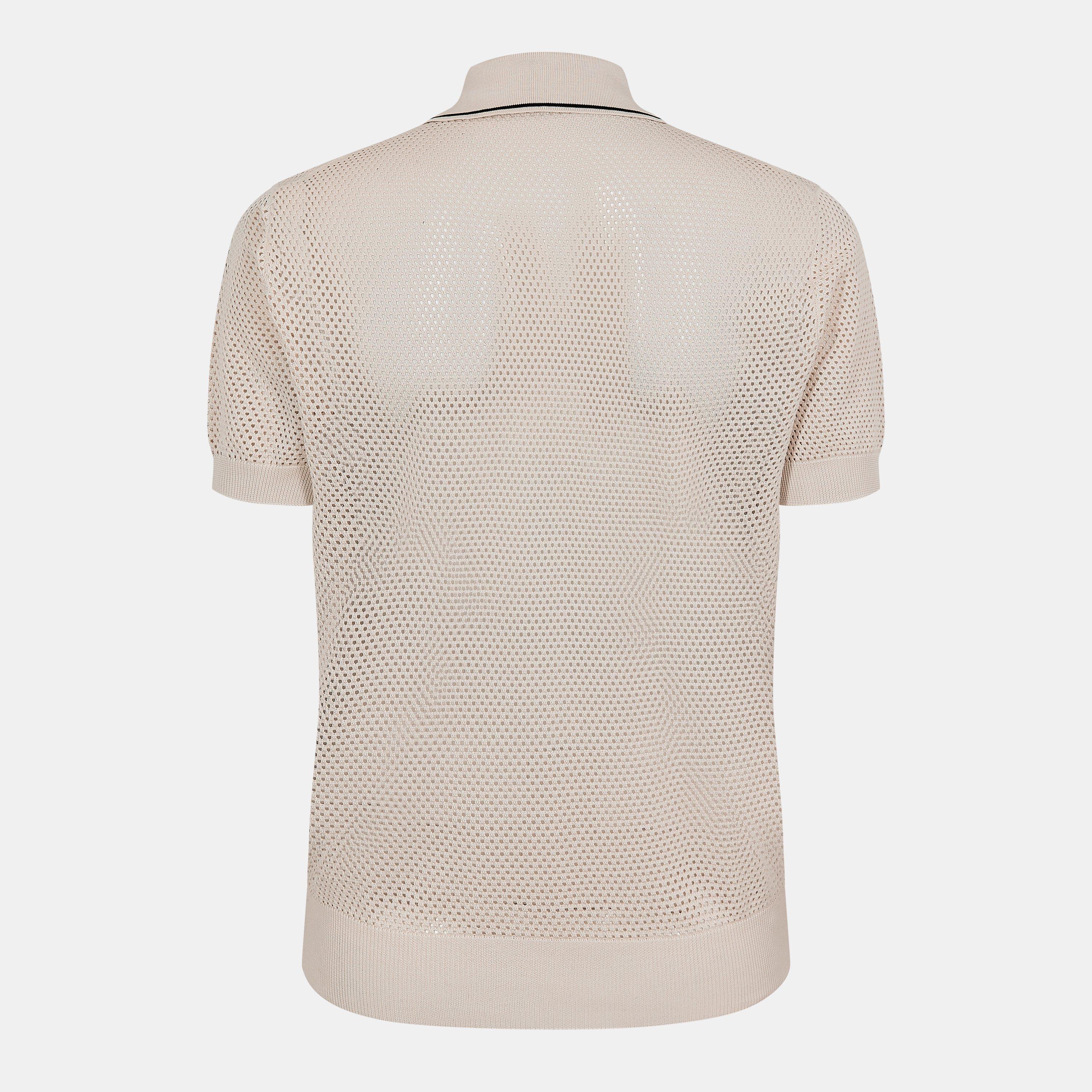 White - Prada - Men's Logo Knitted Short-Sleeve Polo Shirt - 2