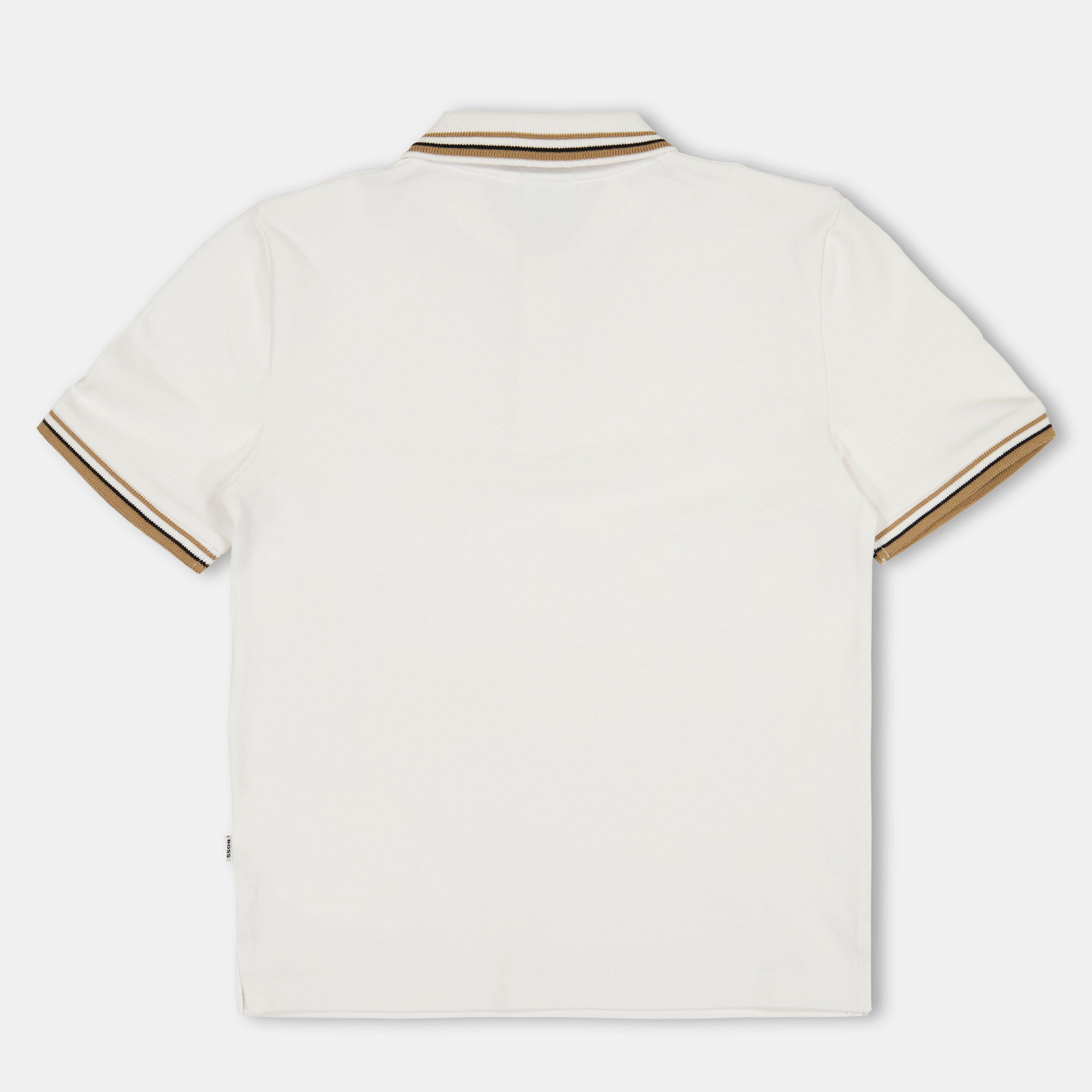White - Boss - Kids Colour Block Short-Sleeve Polo - 2
