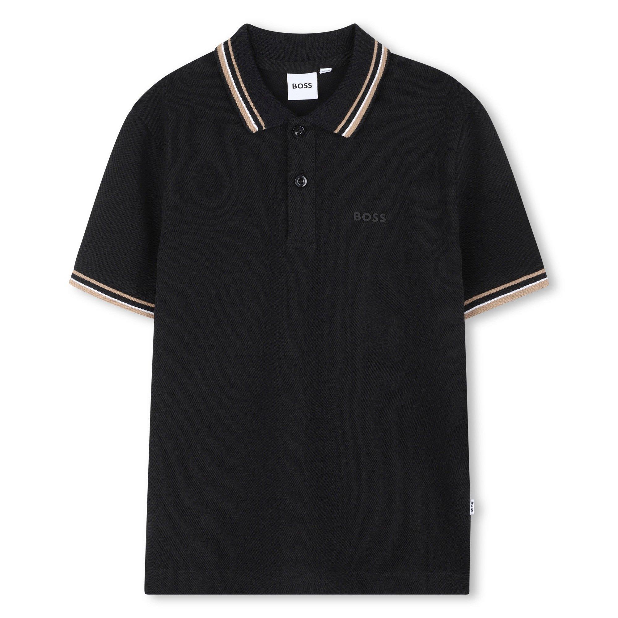 Boss Boys Kids' Col Block Short Sleeve Polo Shirt - Black - 10Y
