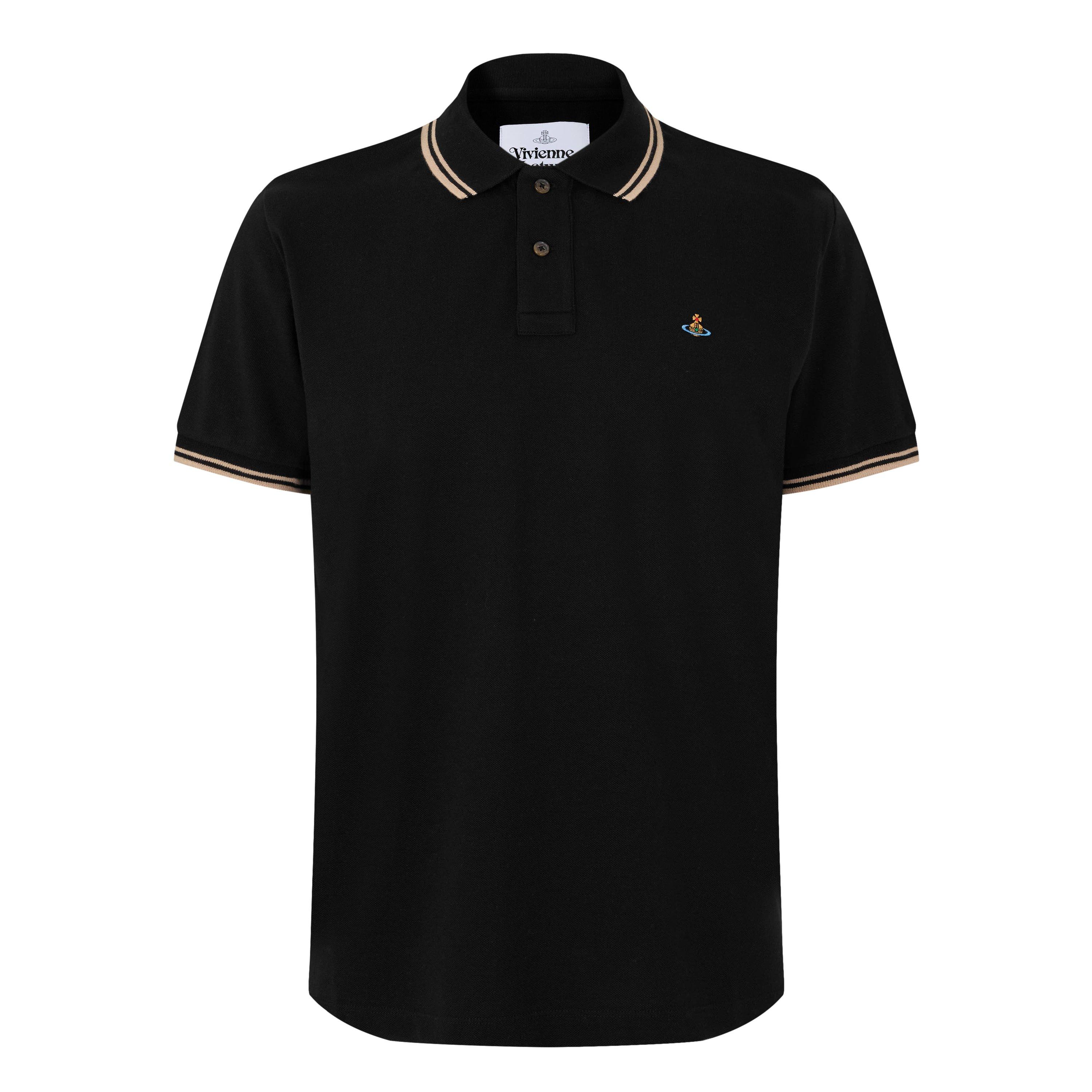 Vivienne Westwood Viv Tipped Polo Sn64 - Black - Size 2XL
