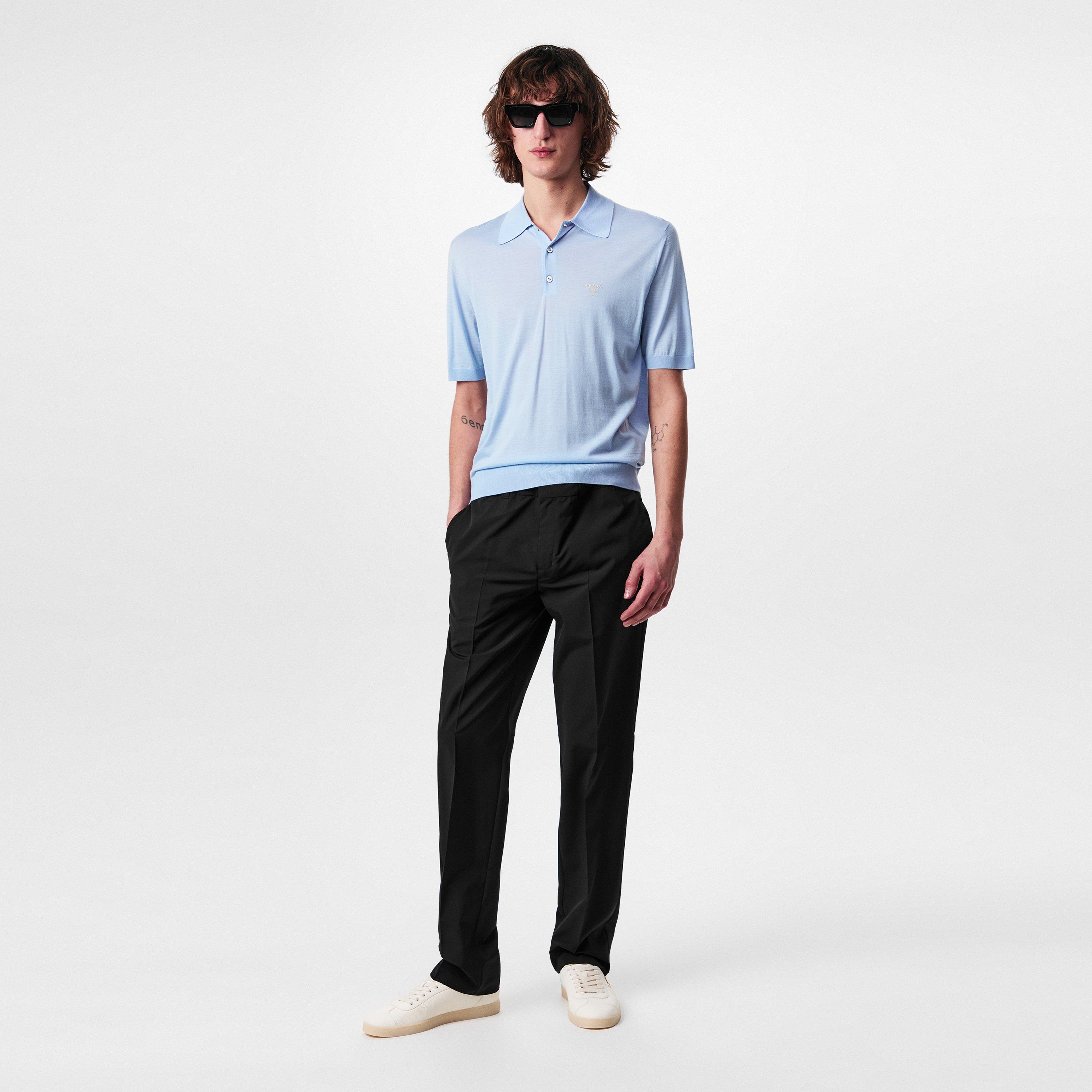 Black - Prada - Fine Wool Polo Shirt - 6