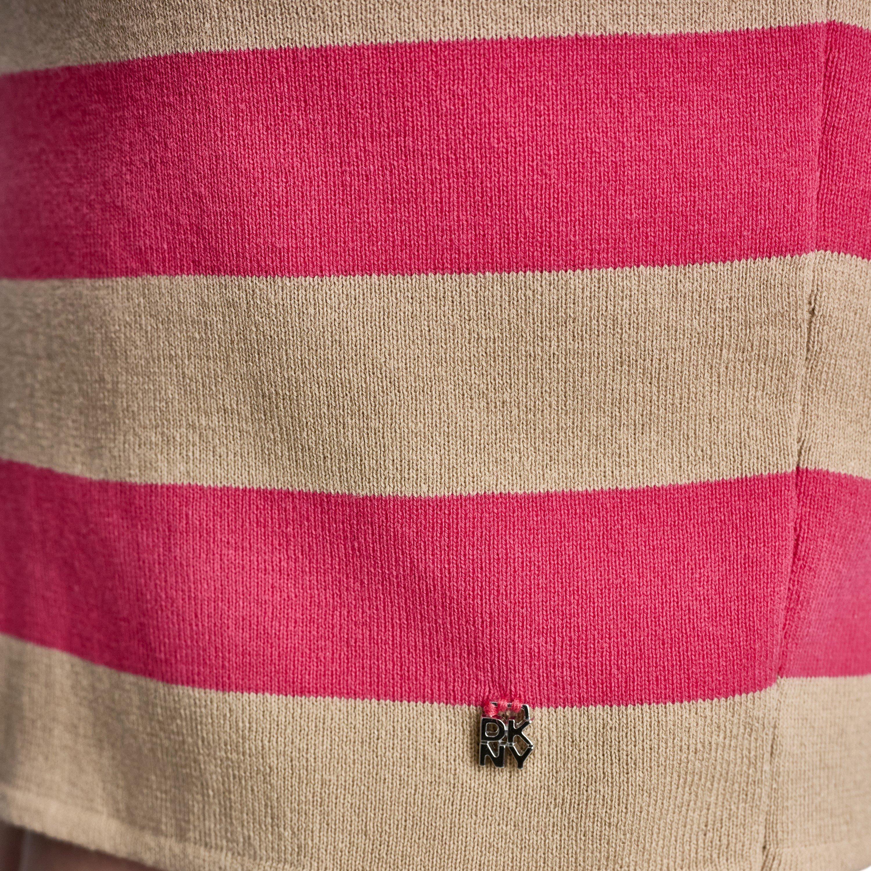 Travt/Punch/Wh - DKNY - Womens Striped Sleeveless Polo Sweater - 5