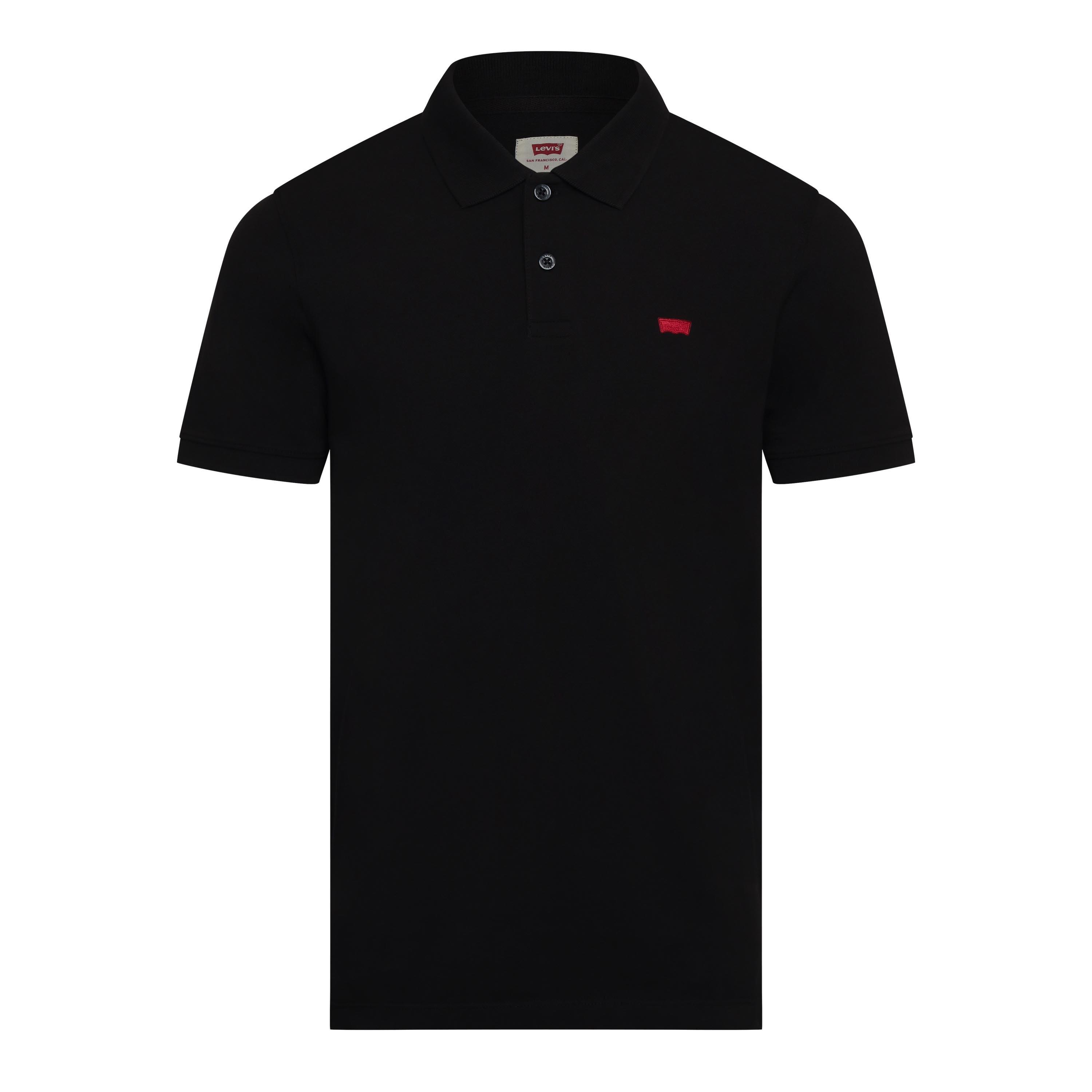 Levis Men's Slim Housemark Polo Bright Whi - Mineral Black - L