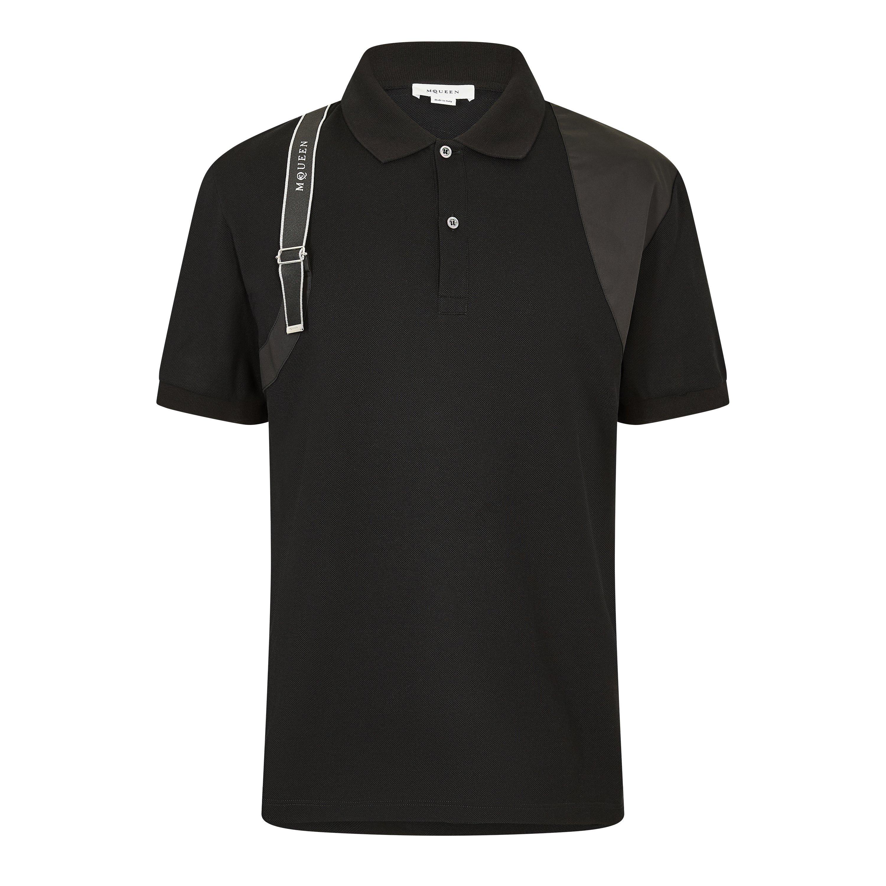 Alexander Mcqueen Men's Alex Harness Short Sleeve Polo Shirt - Black - L