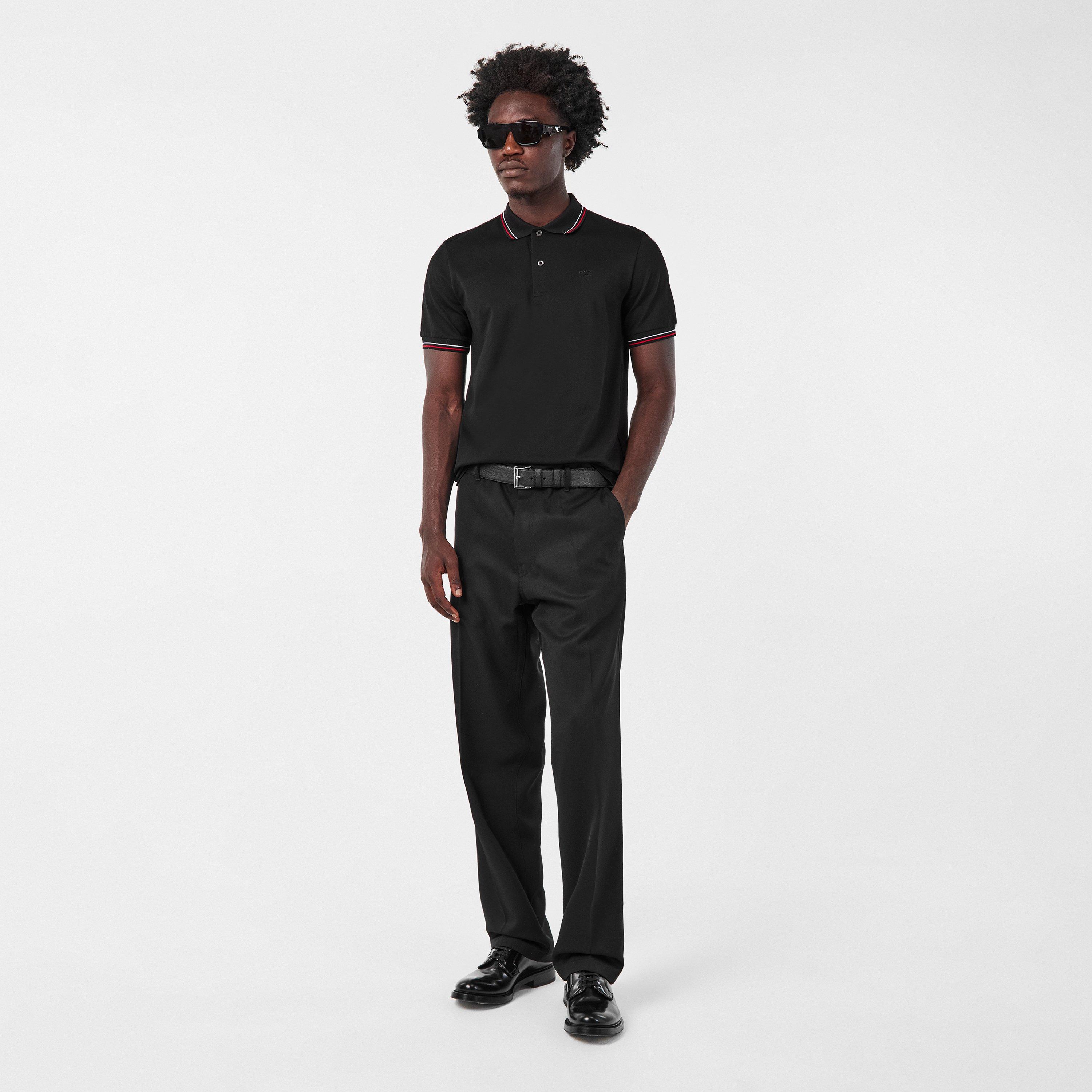 Black/Red - Prada - Logo Polo Shirt - 6