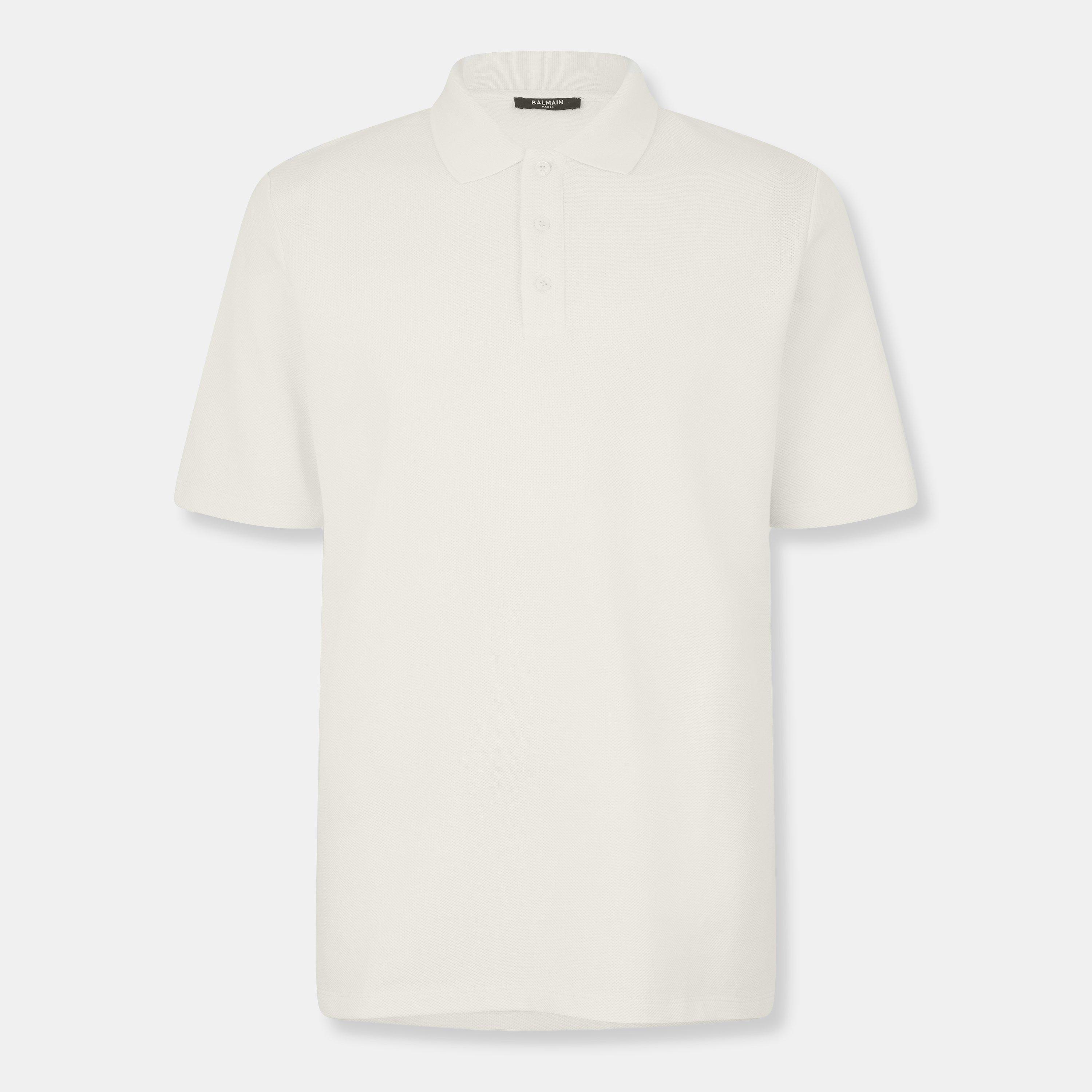 White - Balmain - Men's Short Sleeve Fitted Polo Shirt - 1
