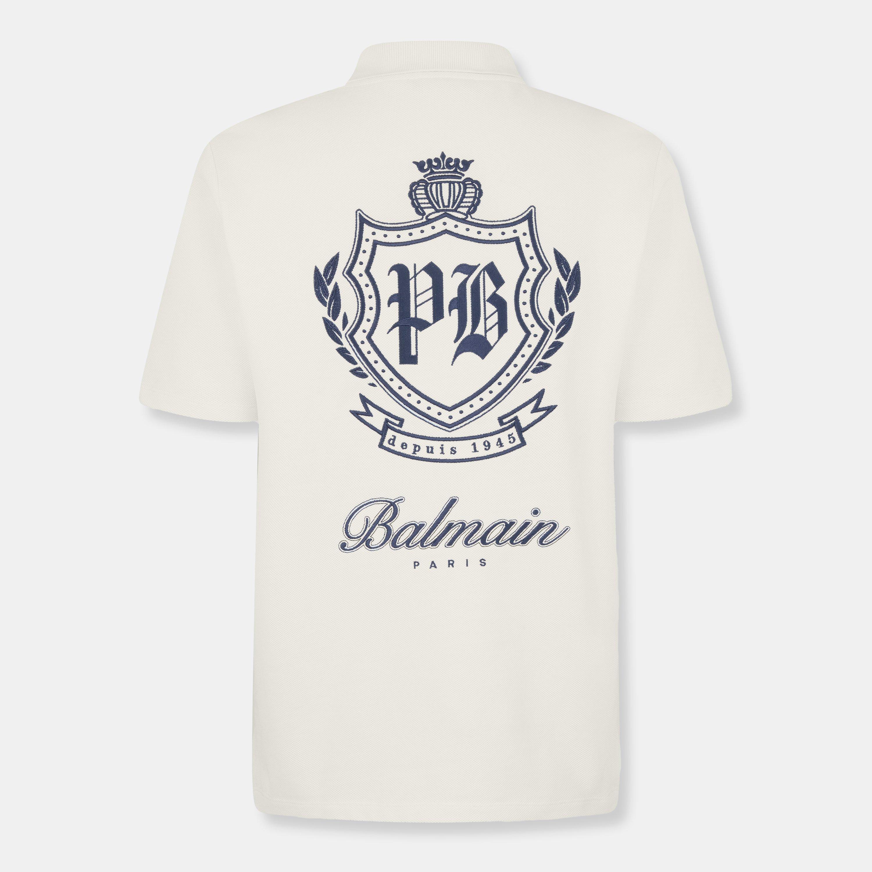 White - Balmain - Men's Short Sleeve Fitted Polo Shirt - 2