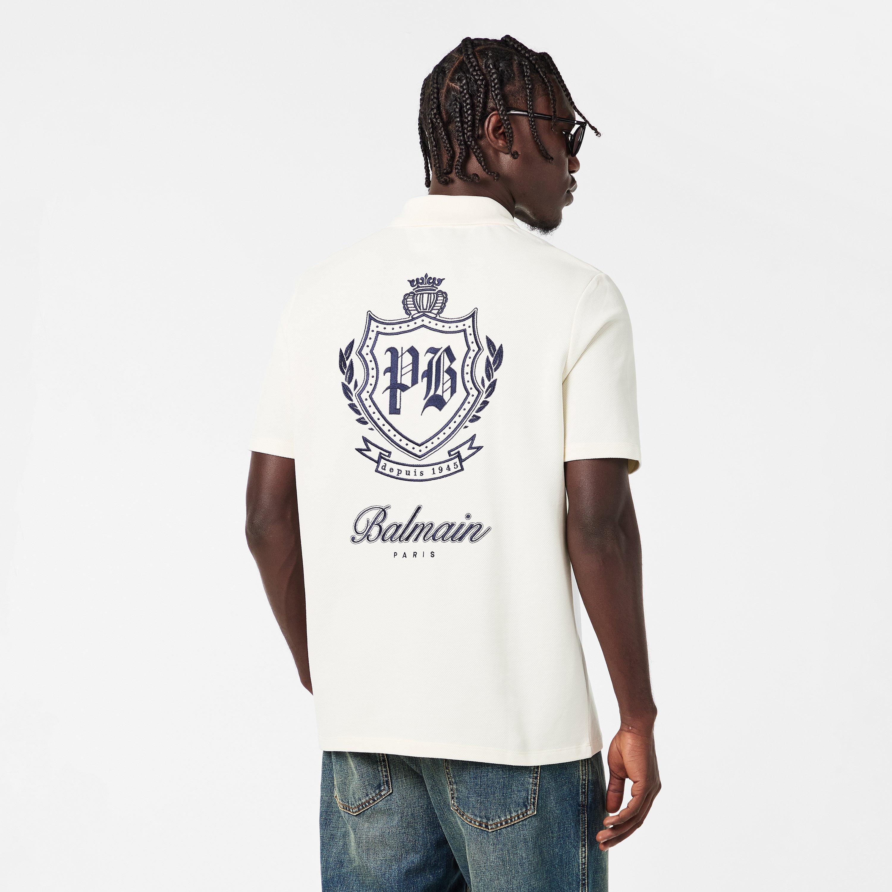 White - Balmain - Men's Short Sleeve Fitted Polo Shirt - 4