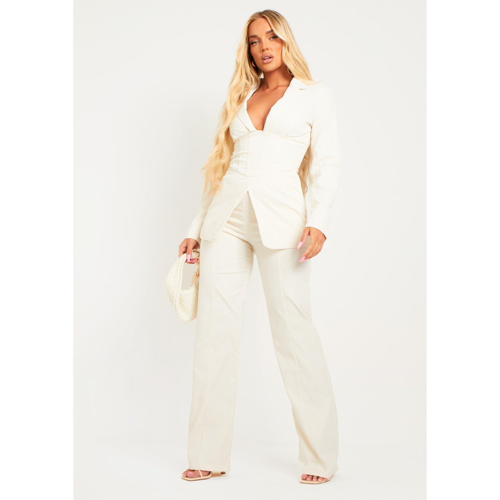 White - Missy Empire - Straight Leg Woven Trouser