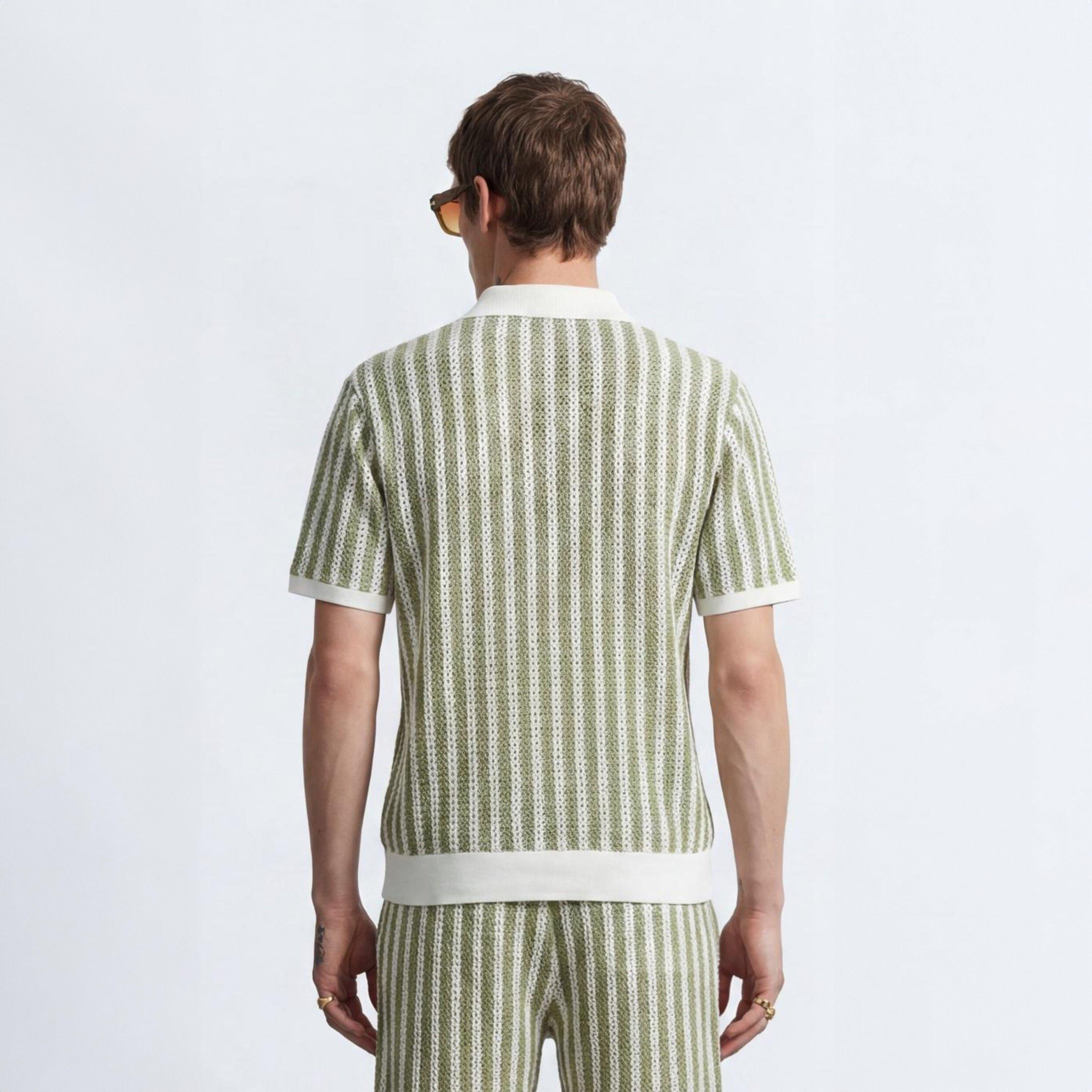 Cream/Khaki - Twisted Tailor - TT Albie Striped Pol Sn73 - 3