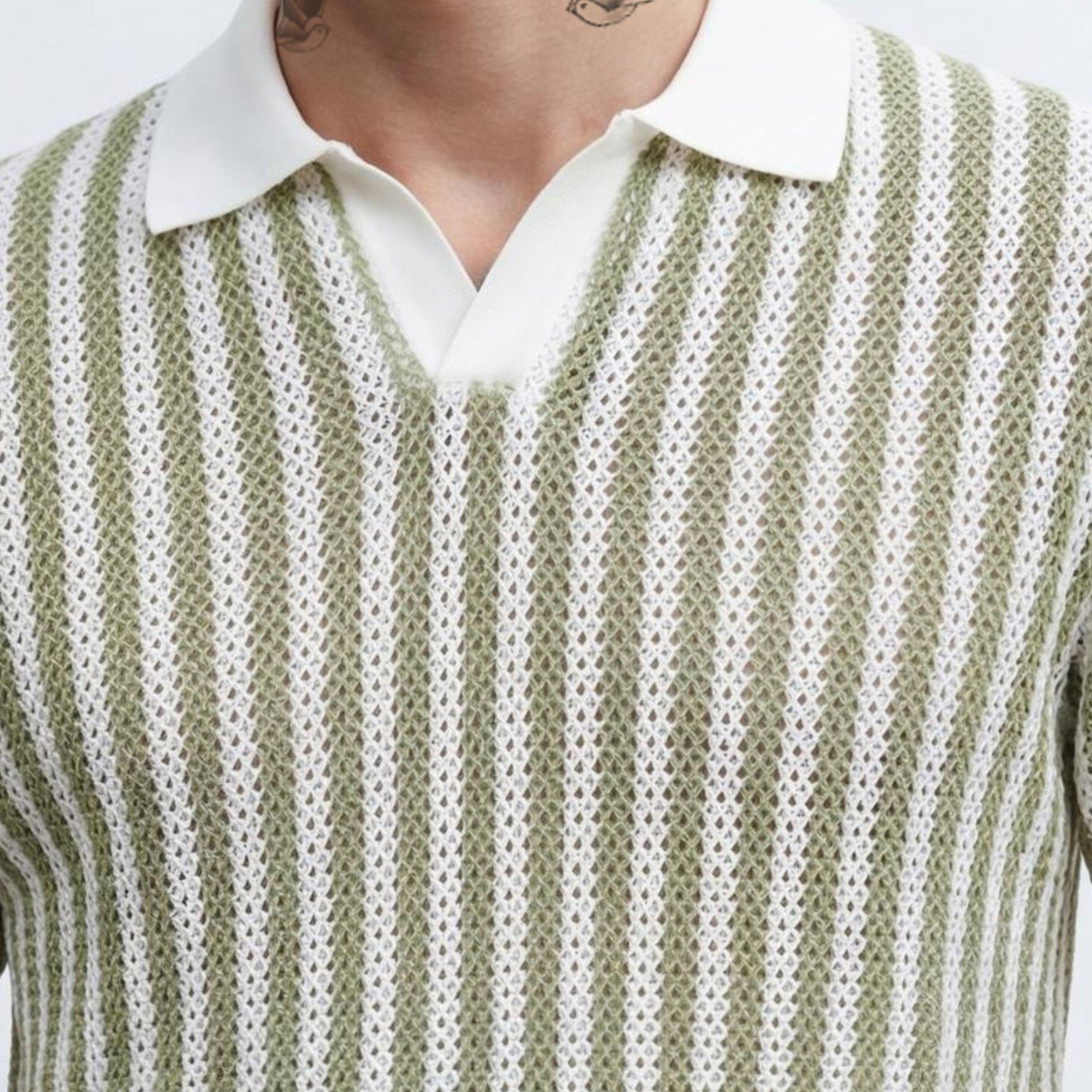 Cream/Khaki - Twisted Tailor - TT Albie Striped Pol Sn73 - 4