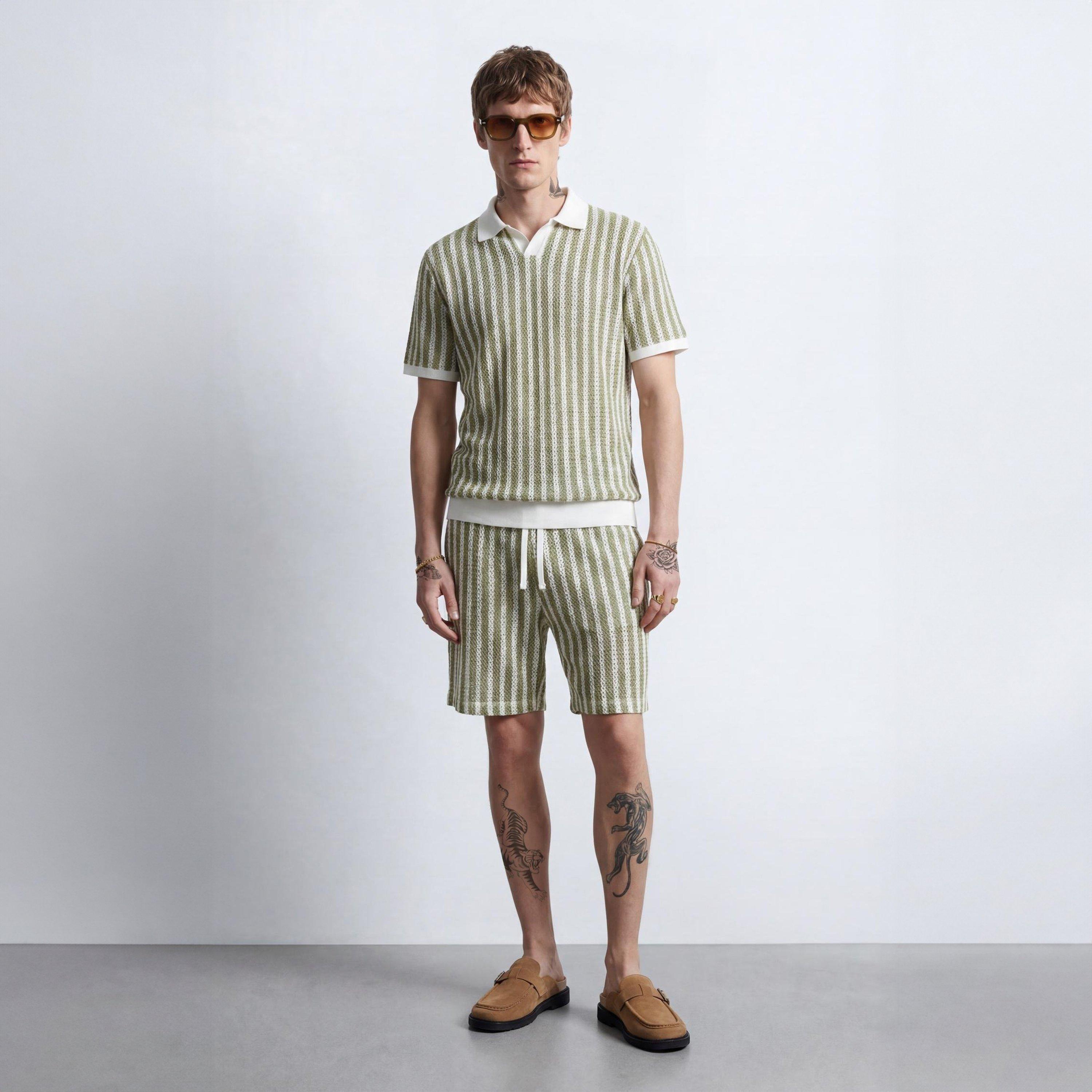 Cream/Khaki - Twisted Tailor - TT Albie Striped Pol Sn73 - 5