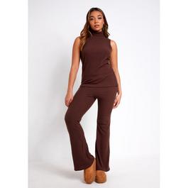 Missy Empire Brushed Rib Straight Leg Trouser