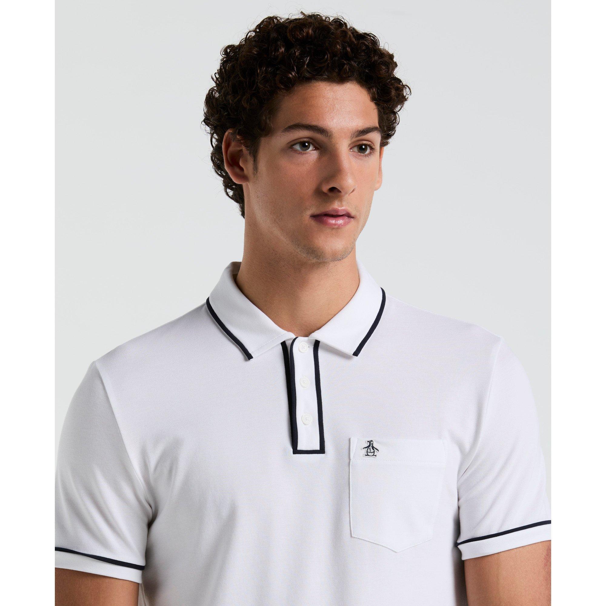 Bright White - Original Penguin - Men's Tailored Fit Short Sleeve Polo Shirt - 1