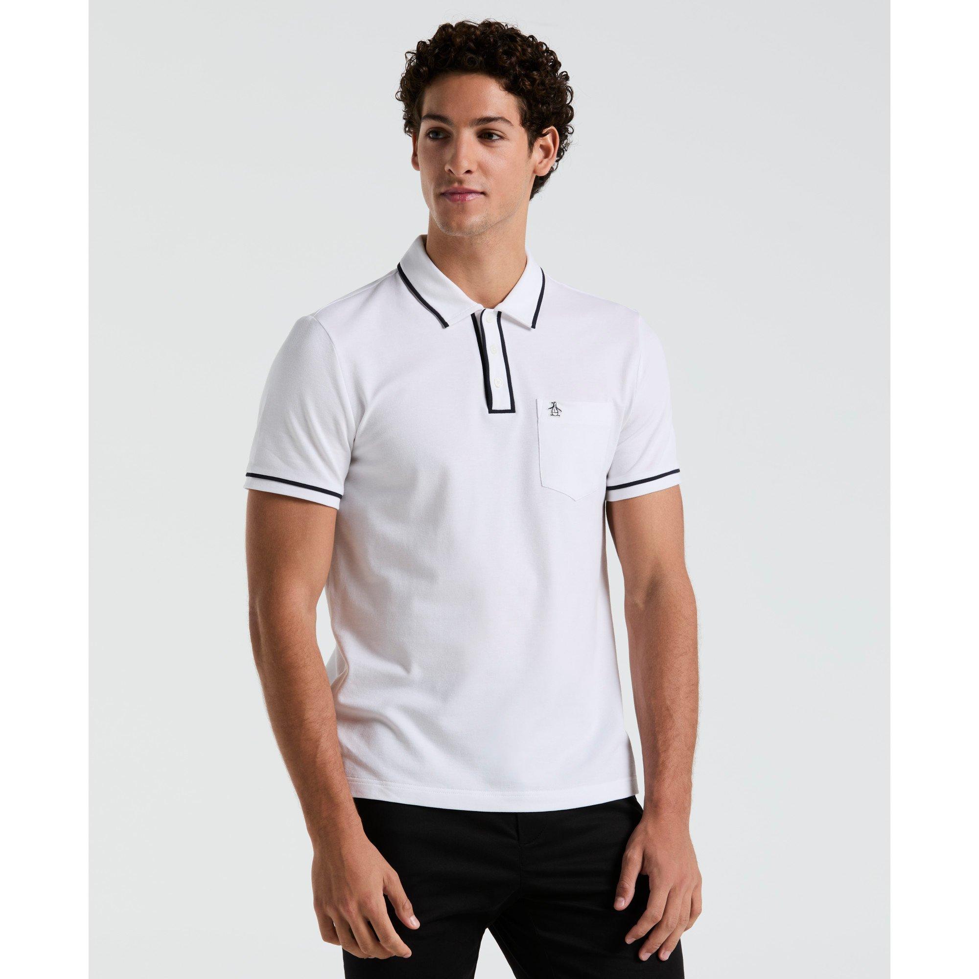 Bright White - Original Penguin - Men's Tailored Fit Short Sleeve Polo Shirt - 4