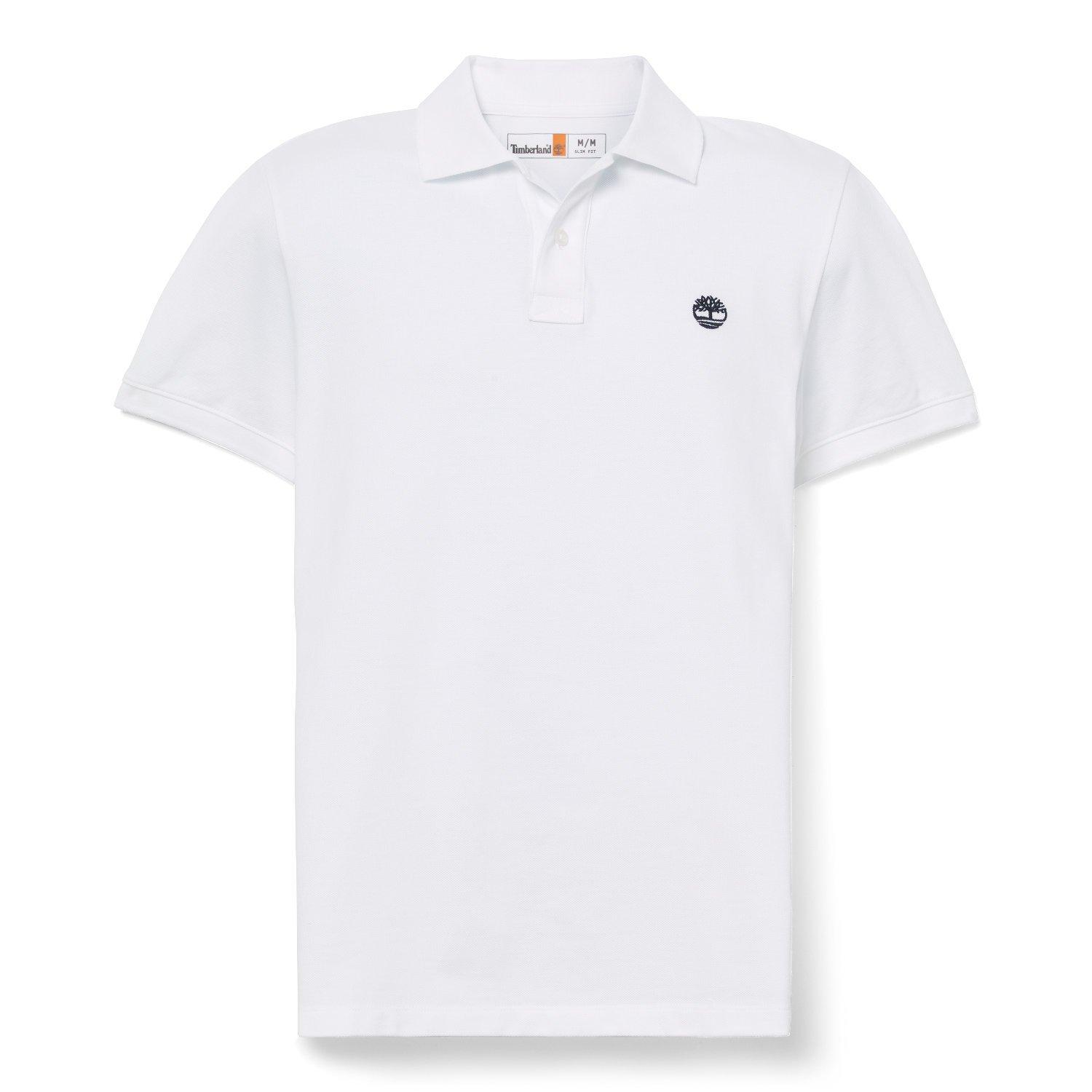 WHITE - Timberland - Timberland Oyster River Logo Short Sleeve Polo Shirt - 1
