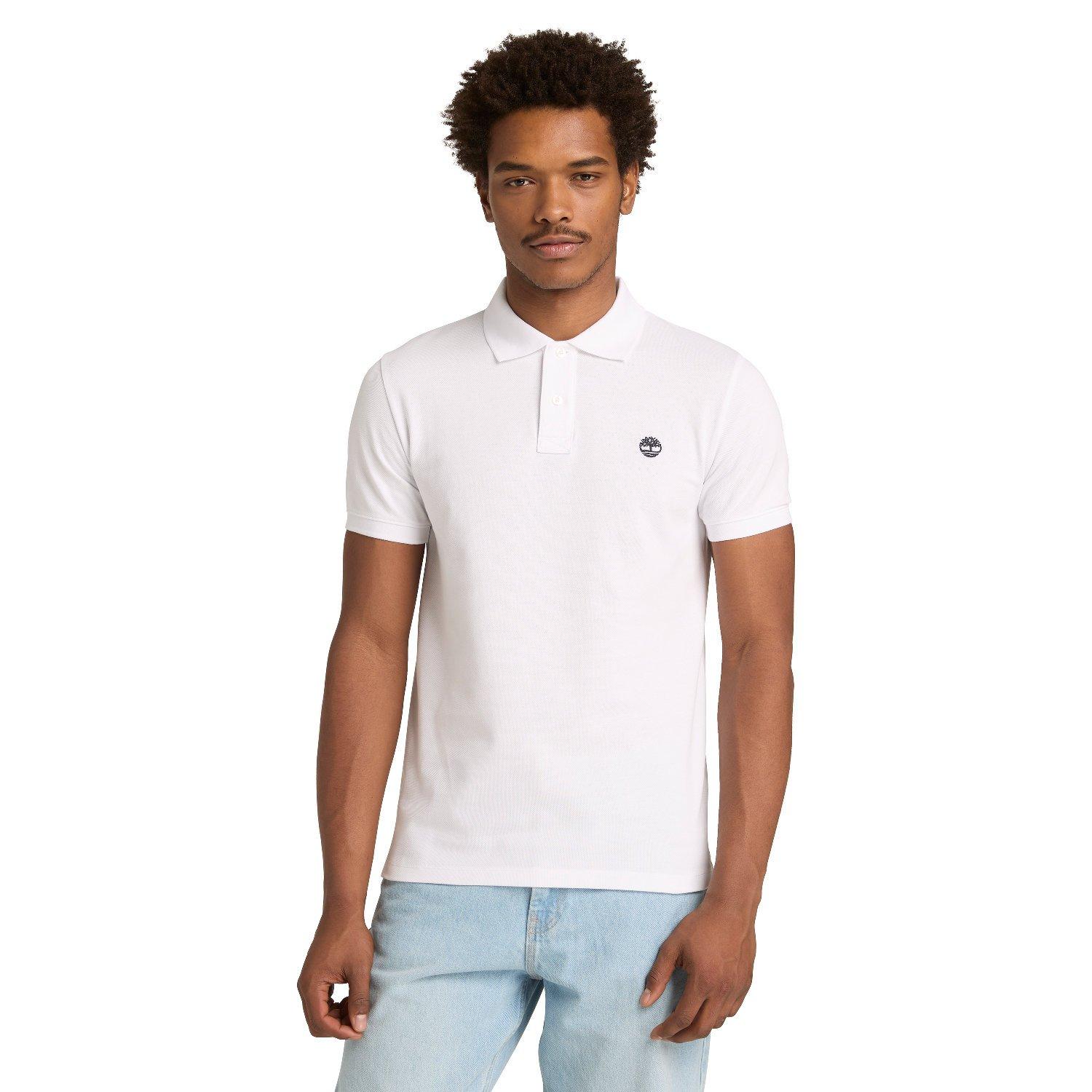 WHITE - Timberland - Timberland Oyster River Logo Short Sleeve Polo Shirt - 2