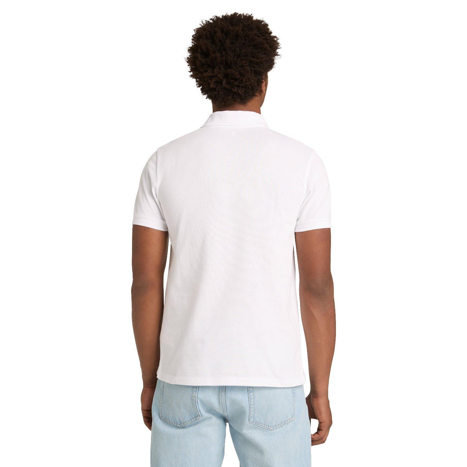 WHITE - Timberland - Timberland Oyster River Logo Short Sleeve Polo Shirt - 3
