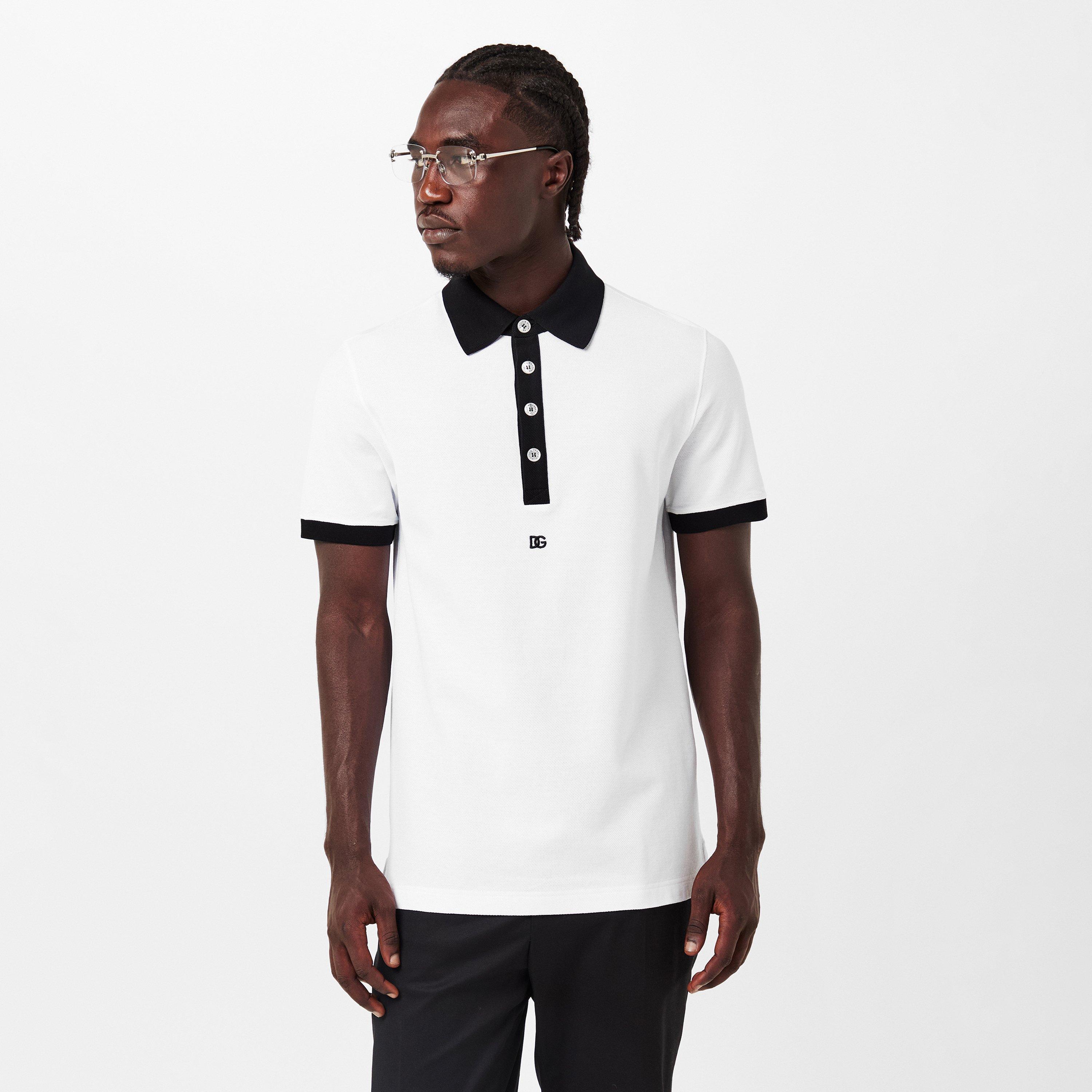 W0800 Bianco - Dolce and Gabbana - Men's Short-Sleeve Polo - 3