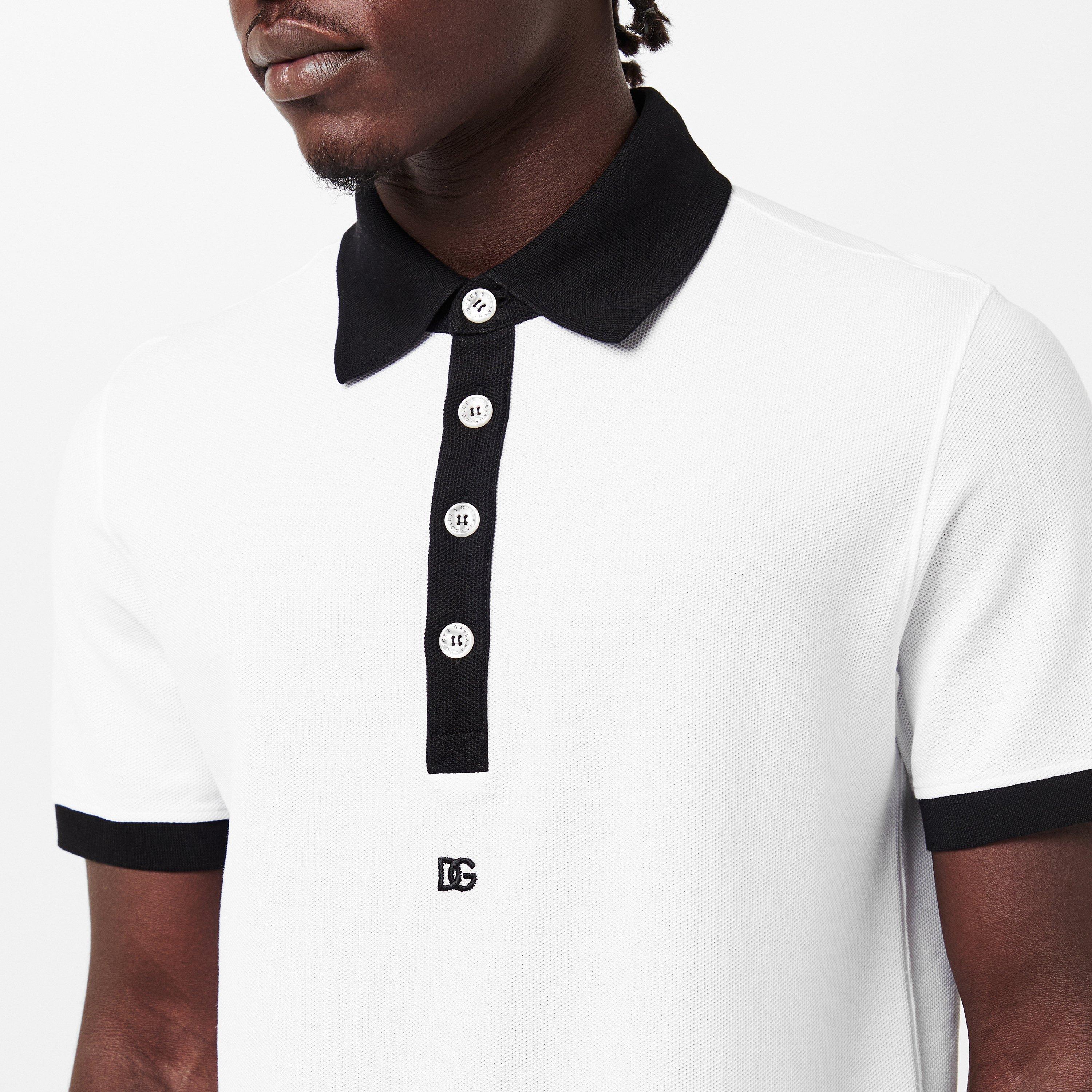 W0800 Bianco - Dolce and Gabbana - Men's Short-Sleeve Polo - 5