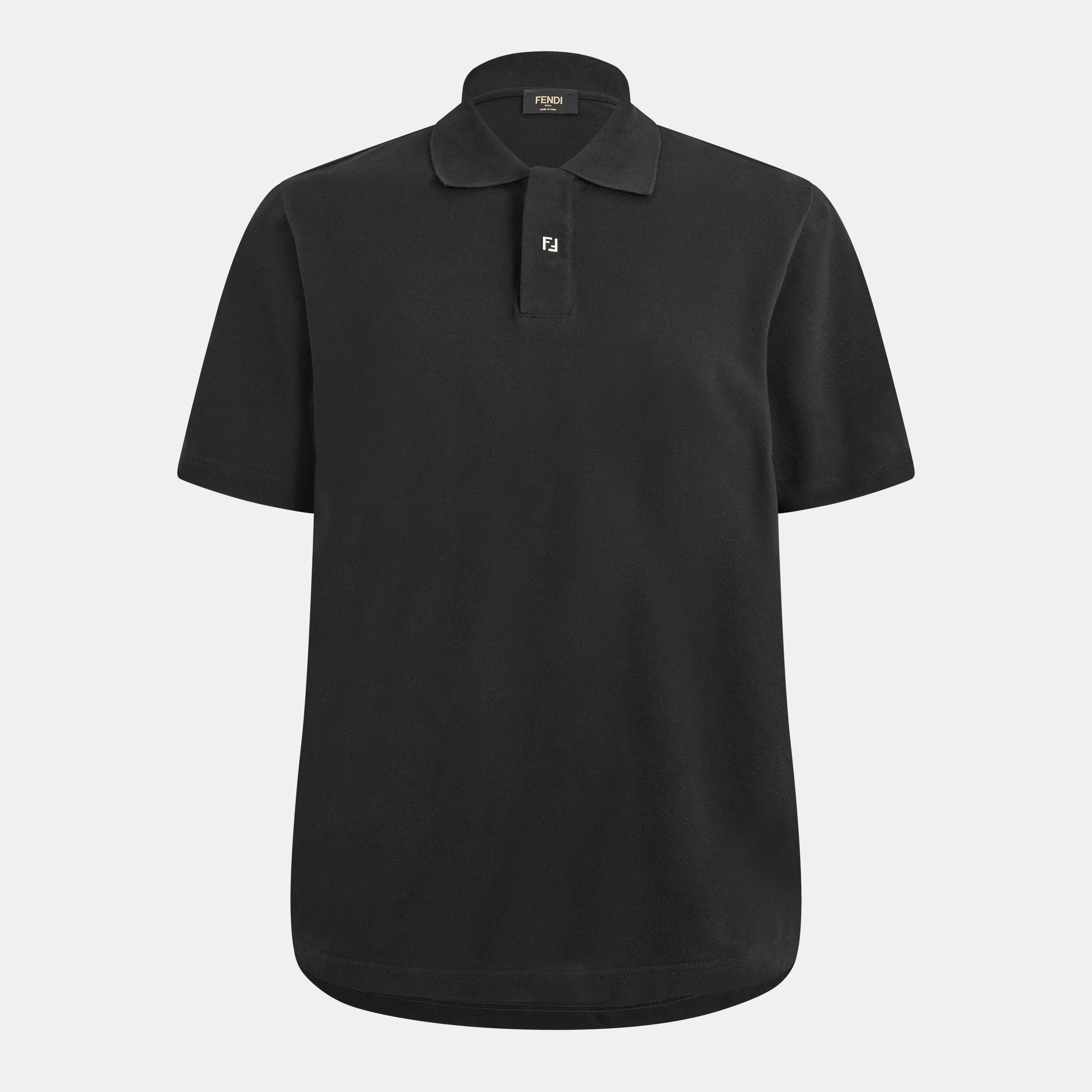 Fendi Men's Short Sleeve Polo Shirt - Black - Medium