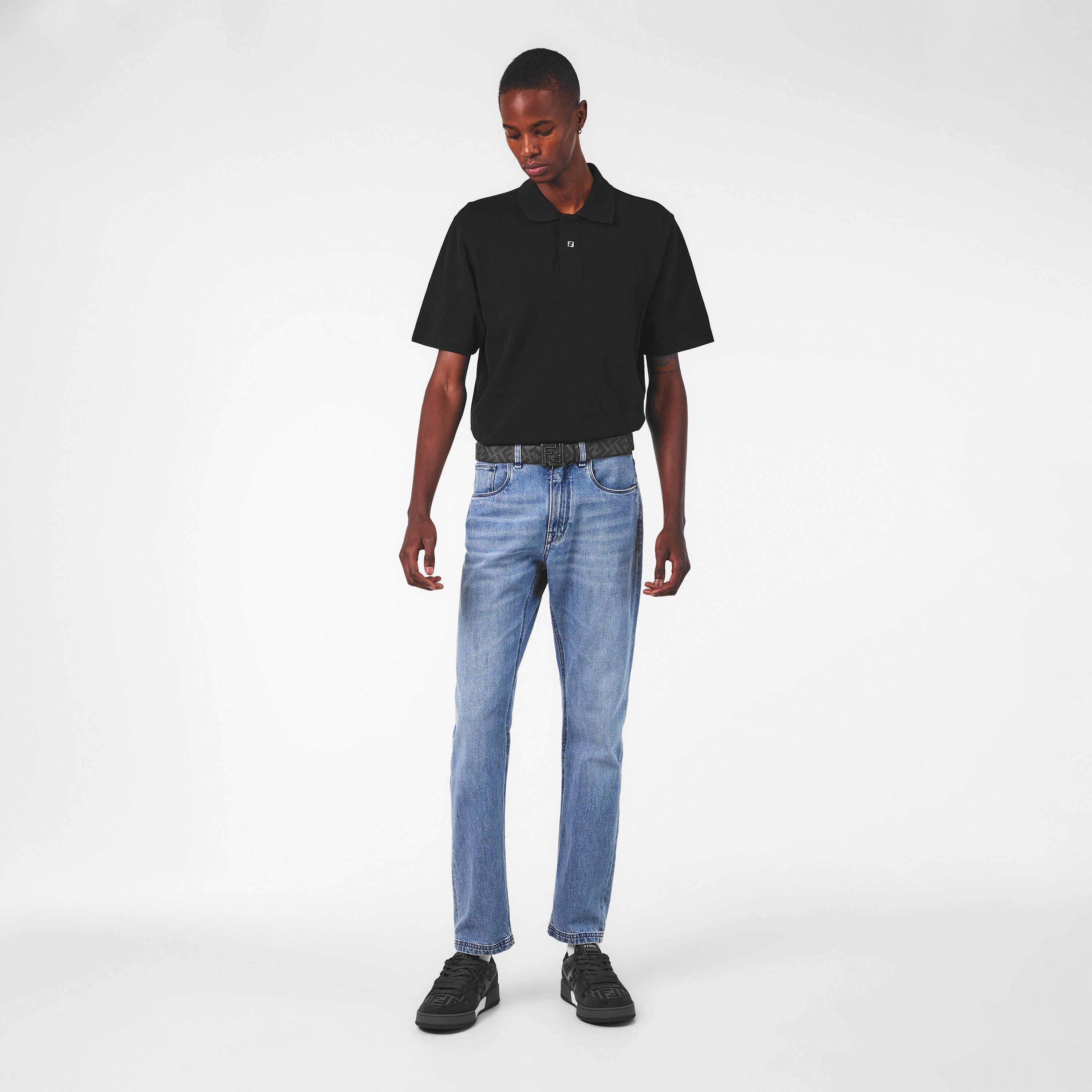 Black - Fendi - Men's Short-Sleeve Polo - 6