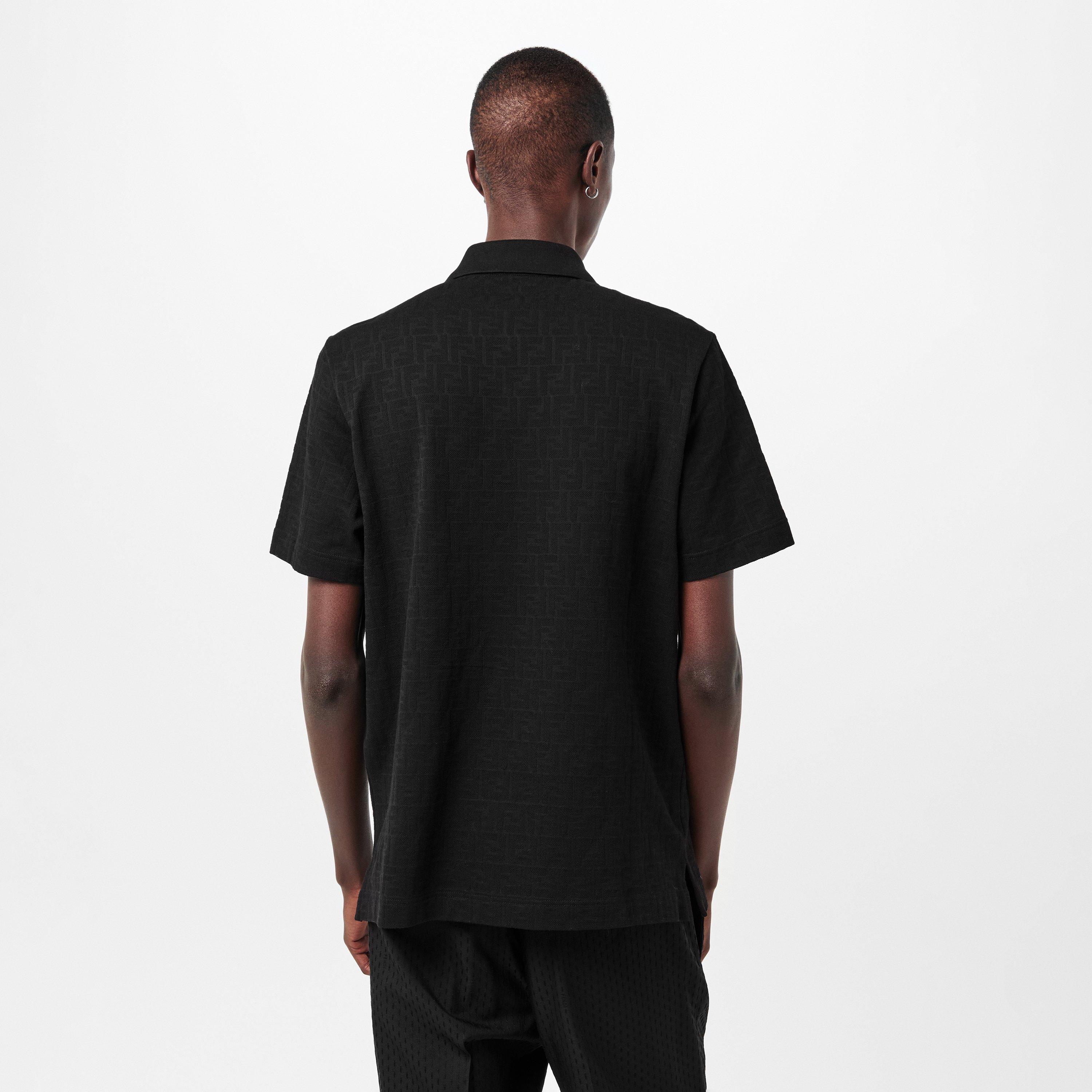Black - Fendi - Mens Monogram FF Short Sleeve Polo - 4