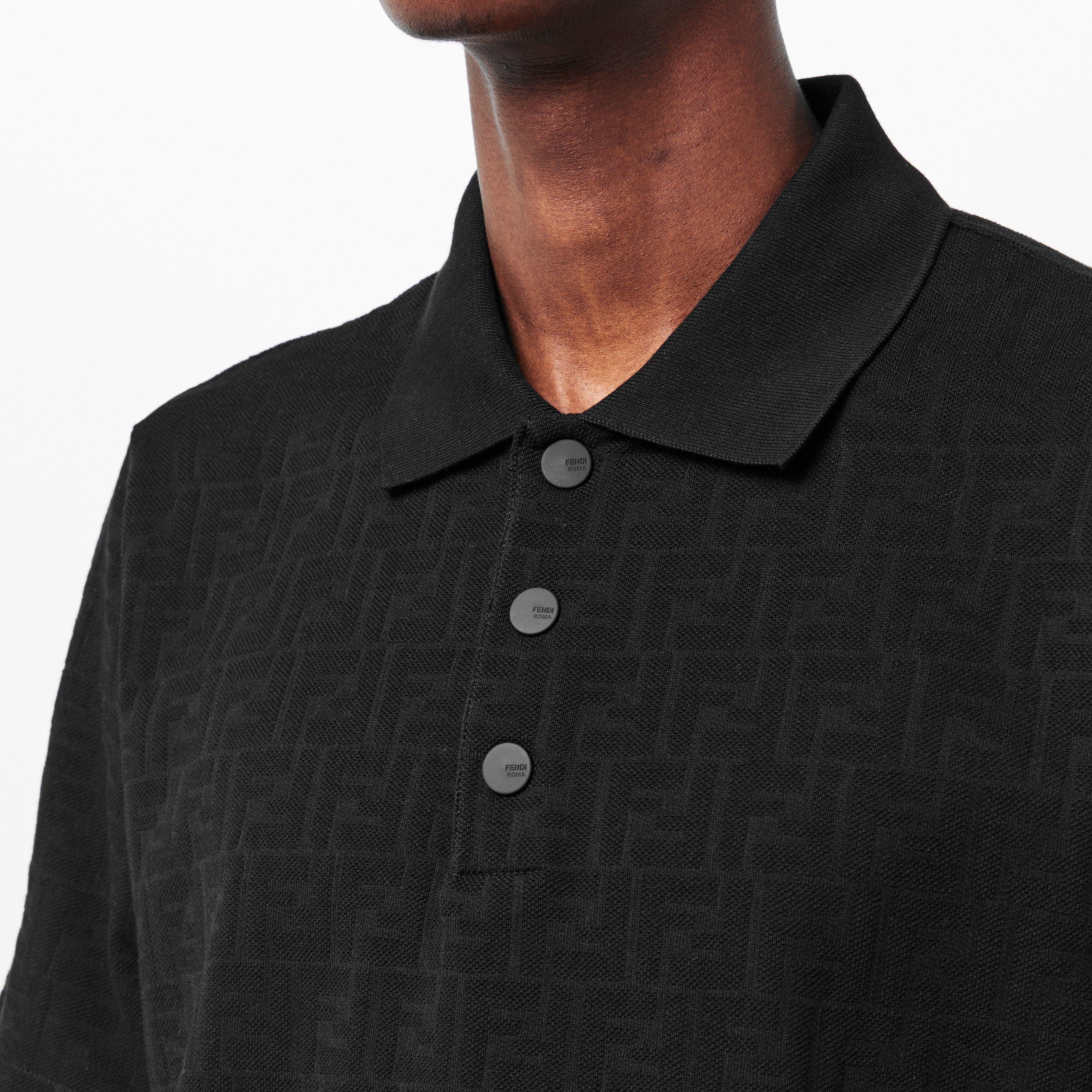 Black - Fendi - Mens Monogram FF Short Sleeve Polo - 5