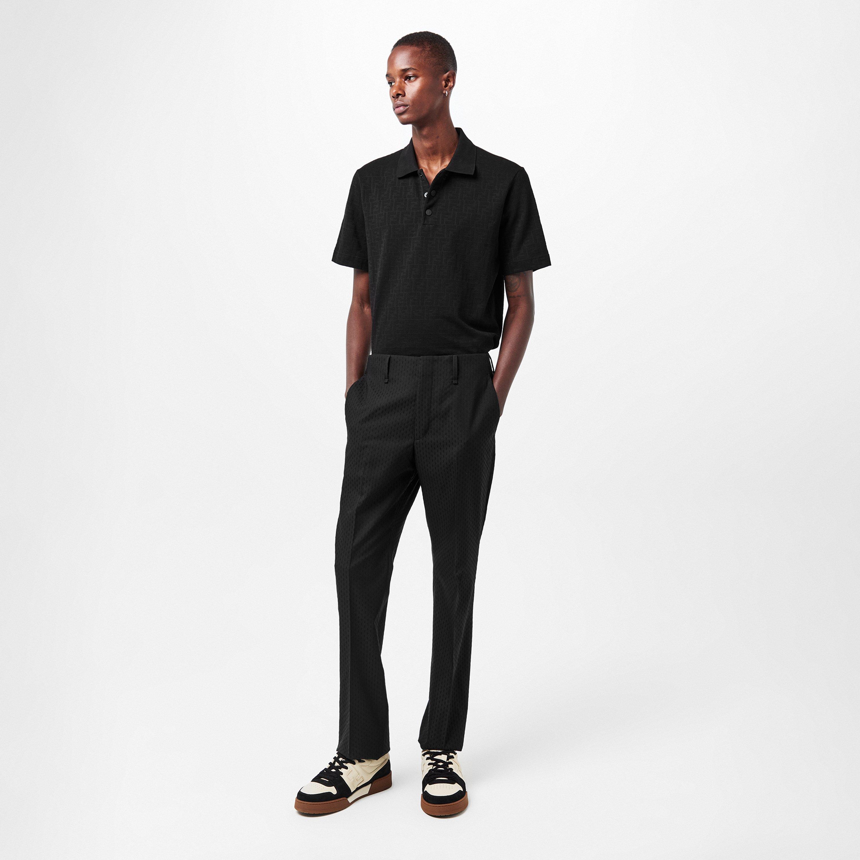 Black - Fendi - Mens Monogram FF Short Sleeve Polo - 6