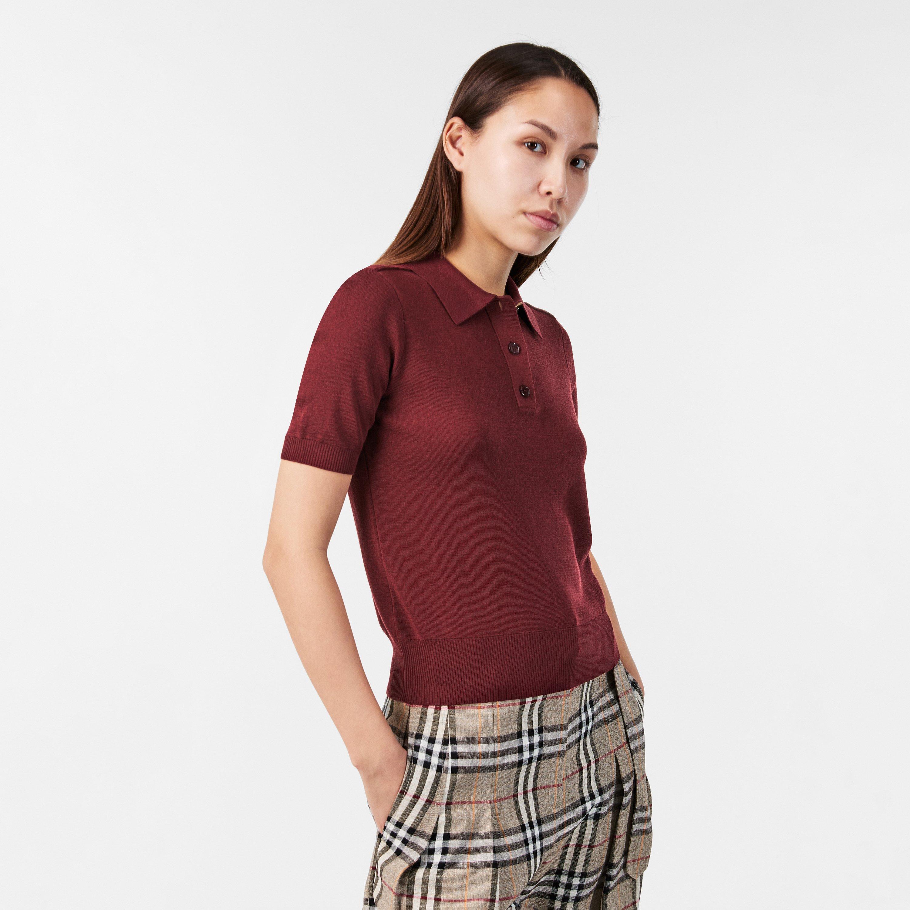 Box - Burberry - Women's Burb Check Short-Sleeve Polo Shirt - 3