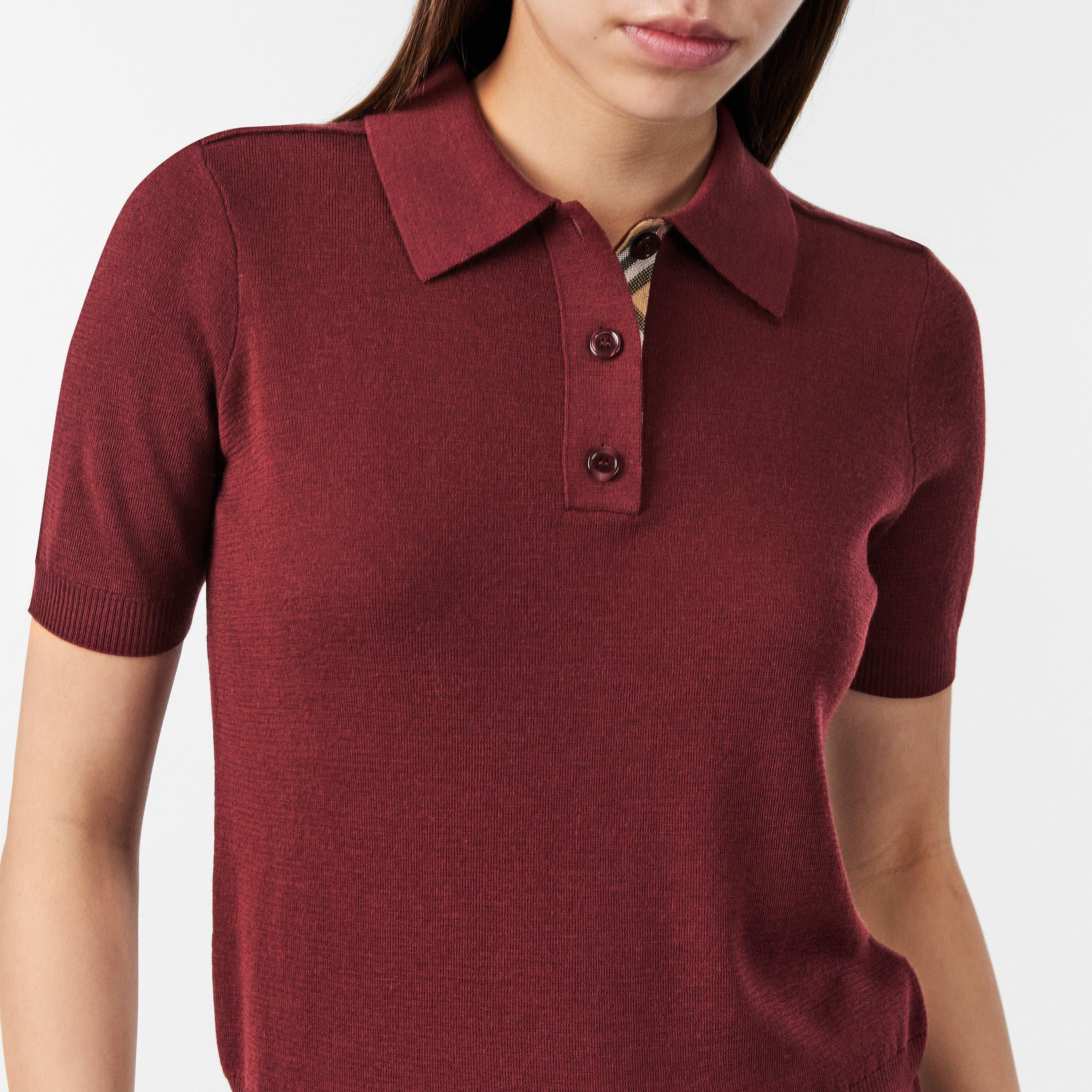 Box - Burberry - Women's Burb Check Short-Sleeve Polo Shirt - 5