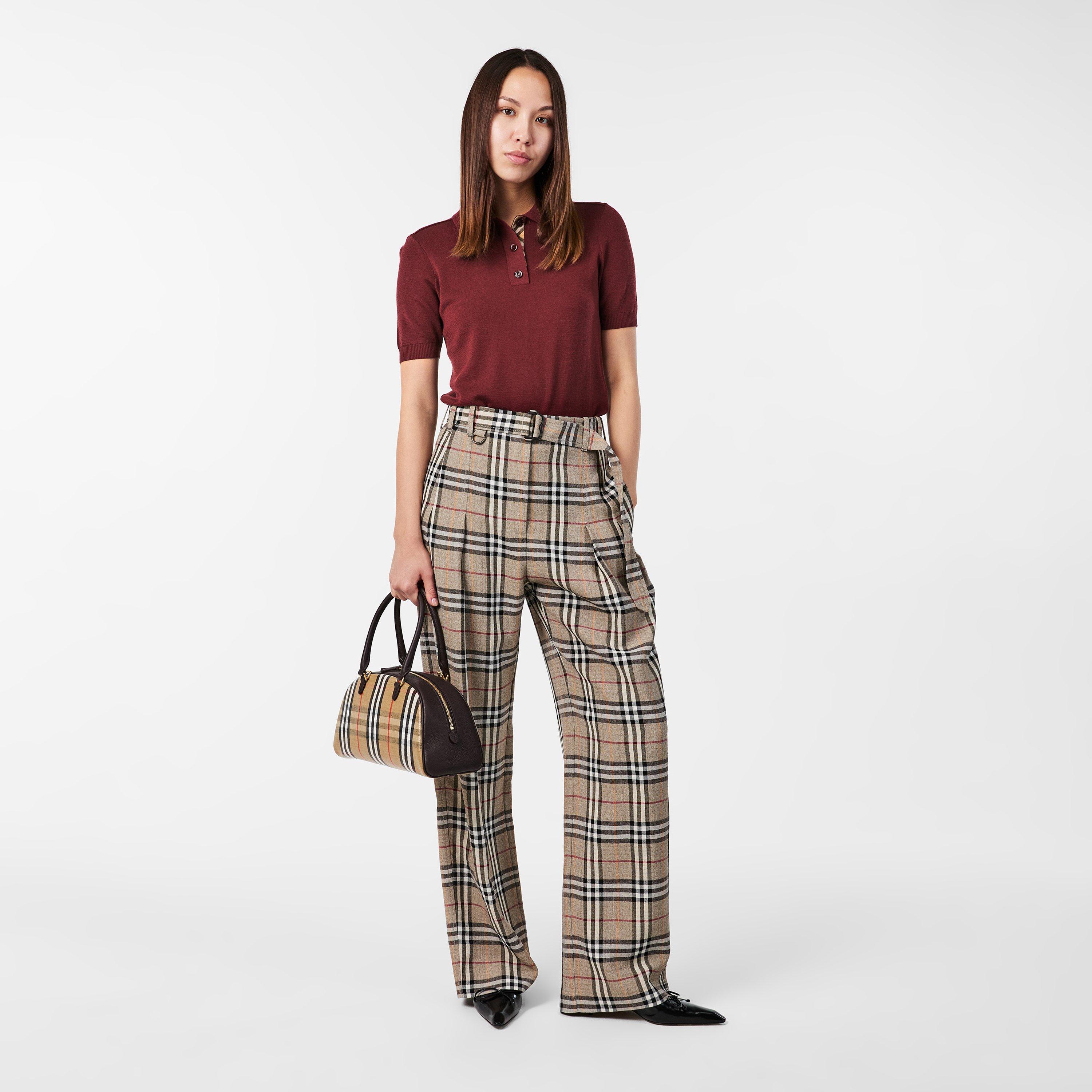 Box - Burberry - Women's Burb Check Short-Sleeve Polo Shirt - 6