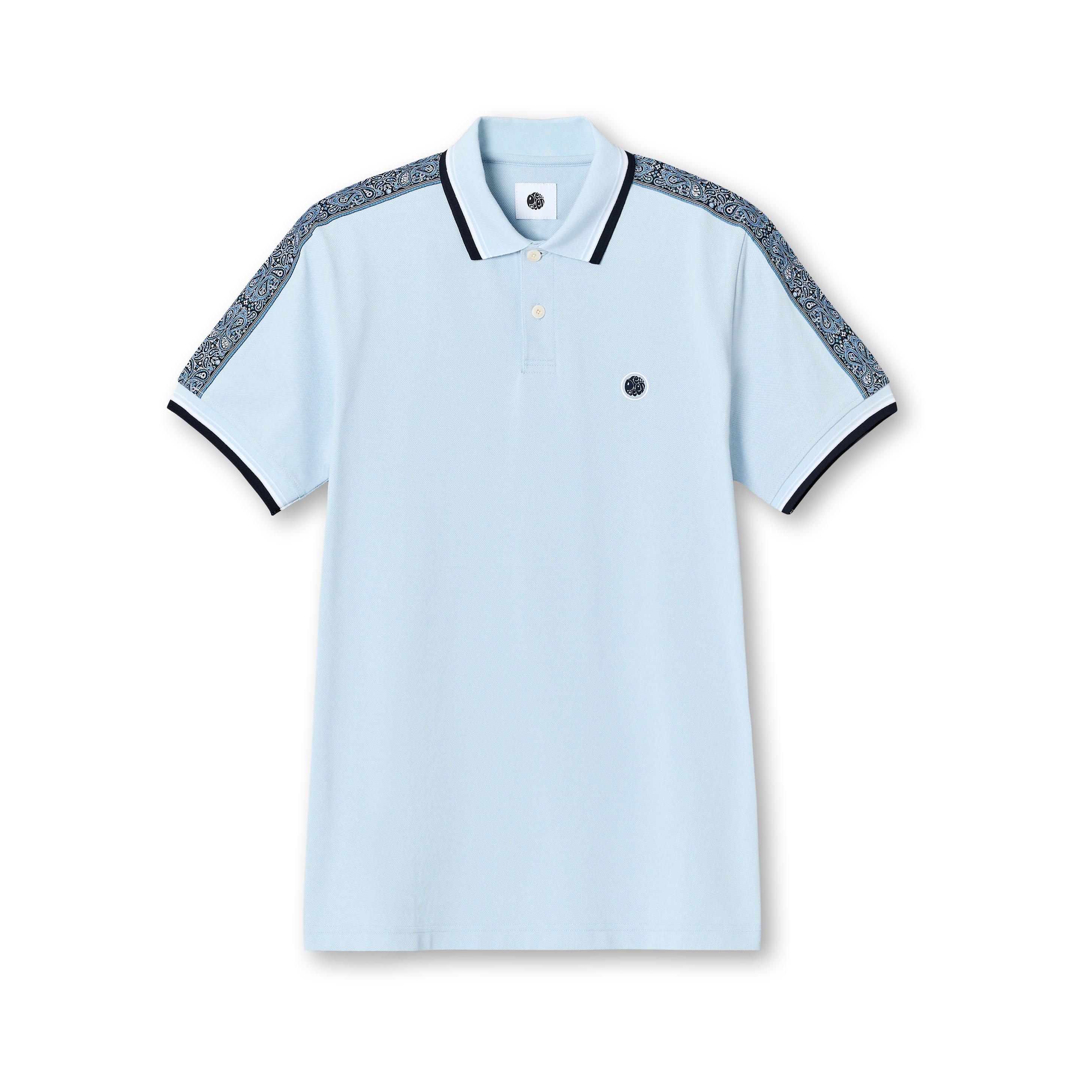 Azul claro - Pretty Green - Men's Eclipse Tape Short-Sleeve Polo Shirt - 1