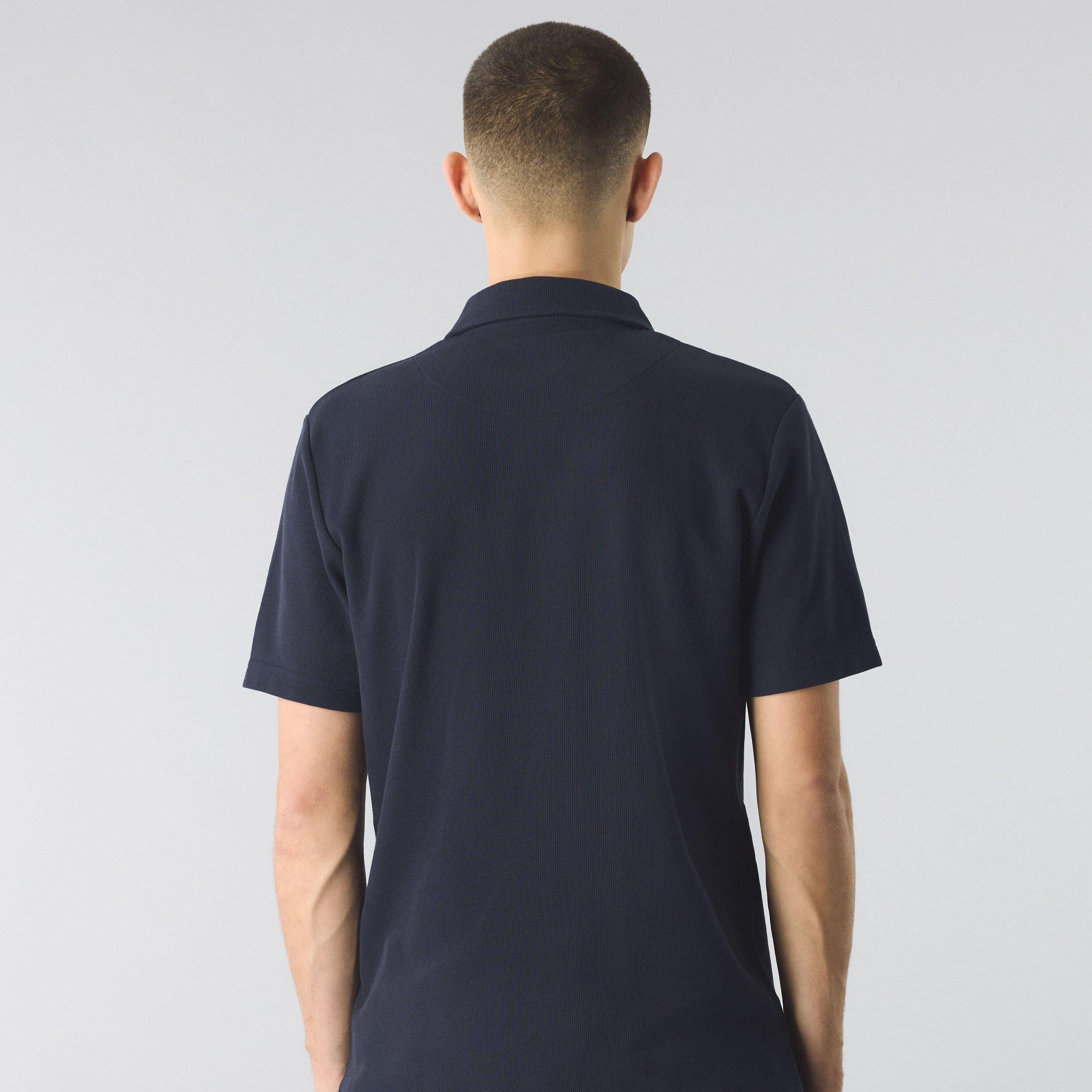 Marine - Pretty Green - Men's Islington Zipped Short-Sleeve Polo Shirt - 3