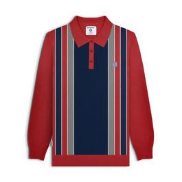 Lambretta Long Sleeve Stripe Knitted Polo