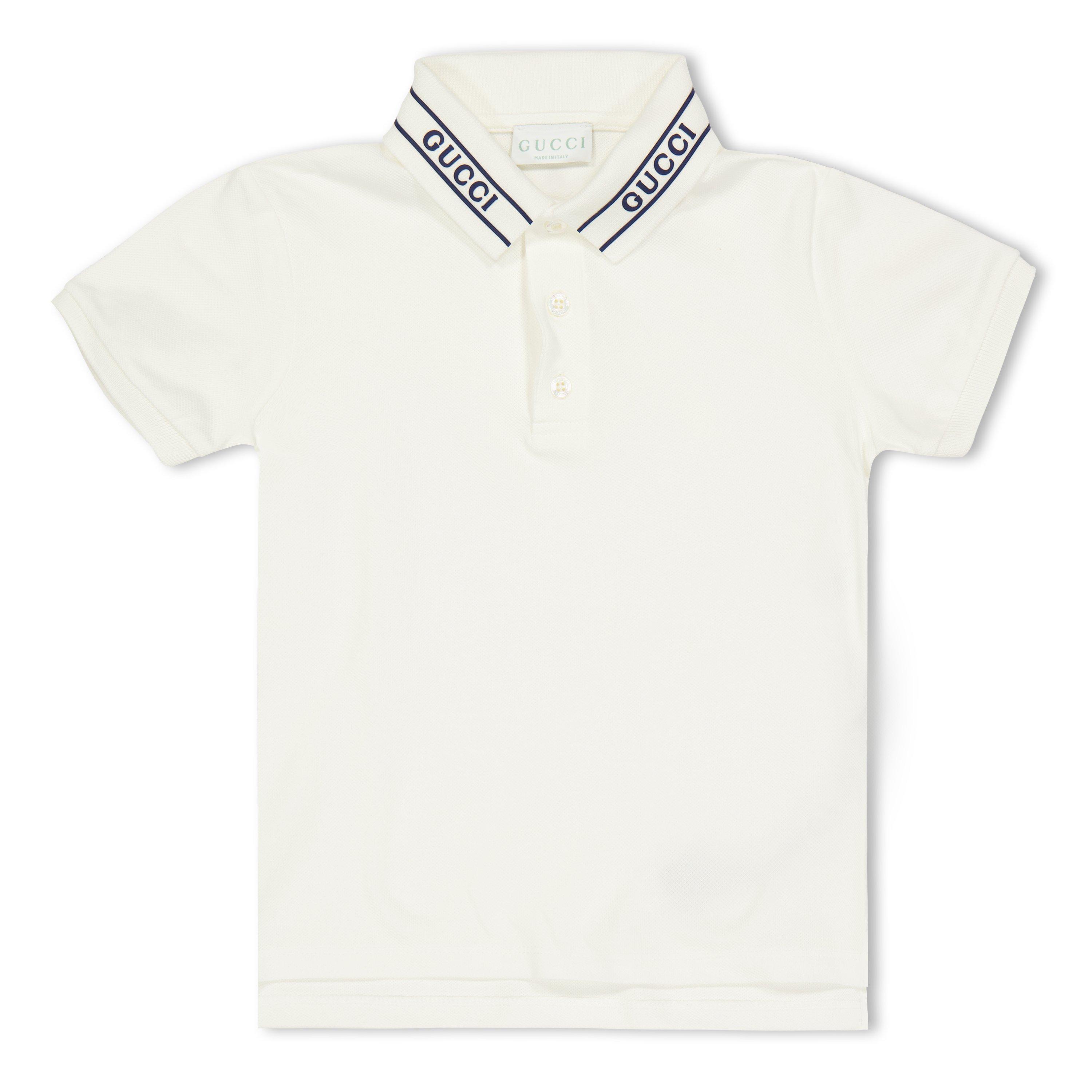 Gucci Kids' Short Sleeve Polo Shirt - White 9024 - Size 4Y