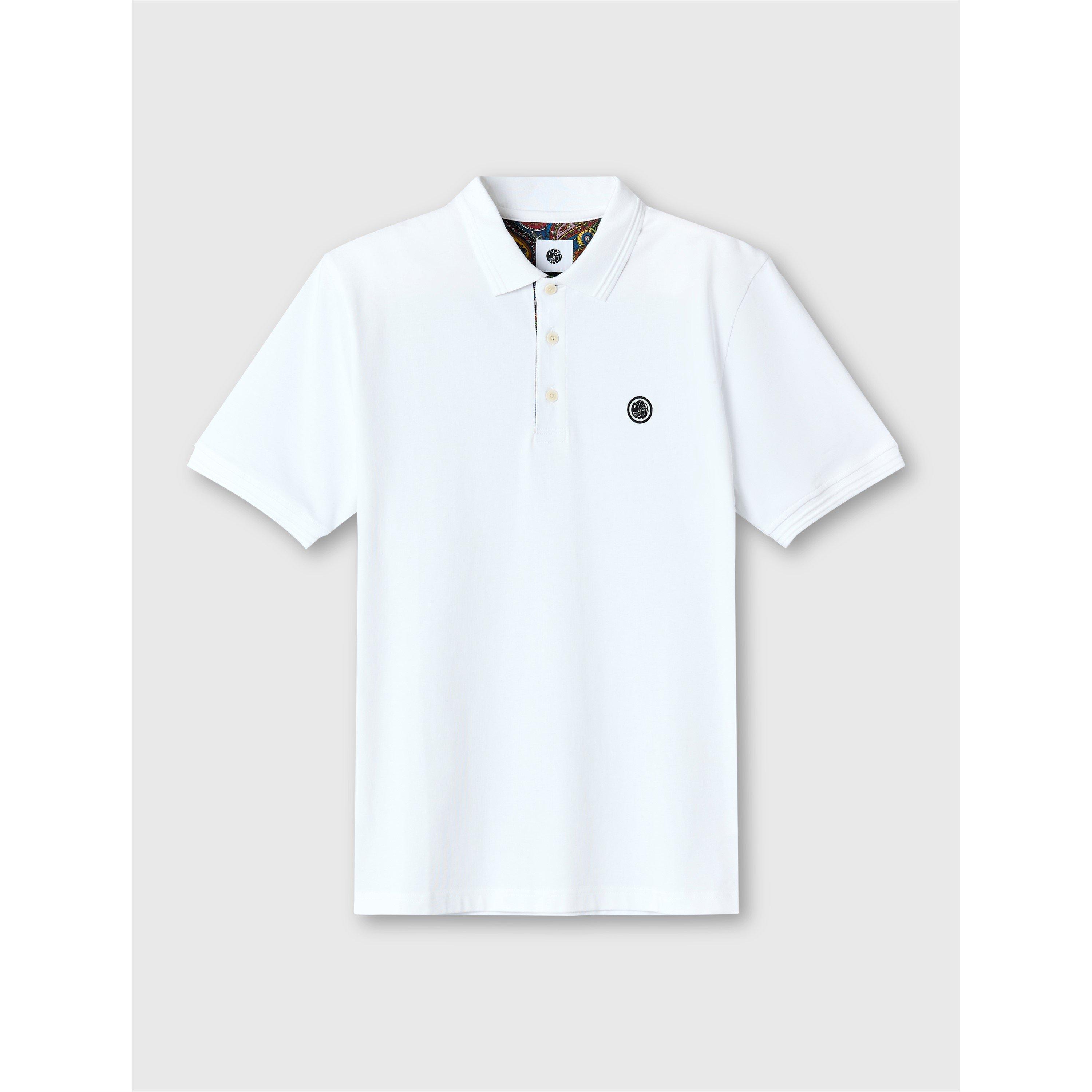 Pretty Green Men's Short-Sleeve Polo Shirt - White - Medium
