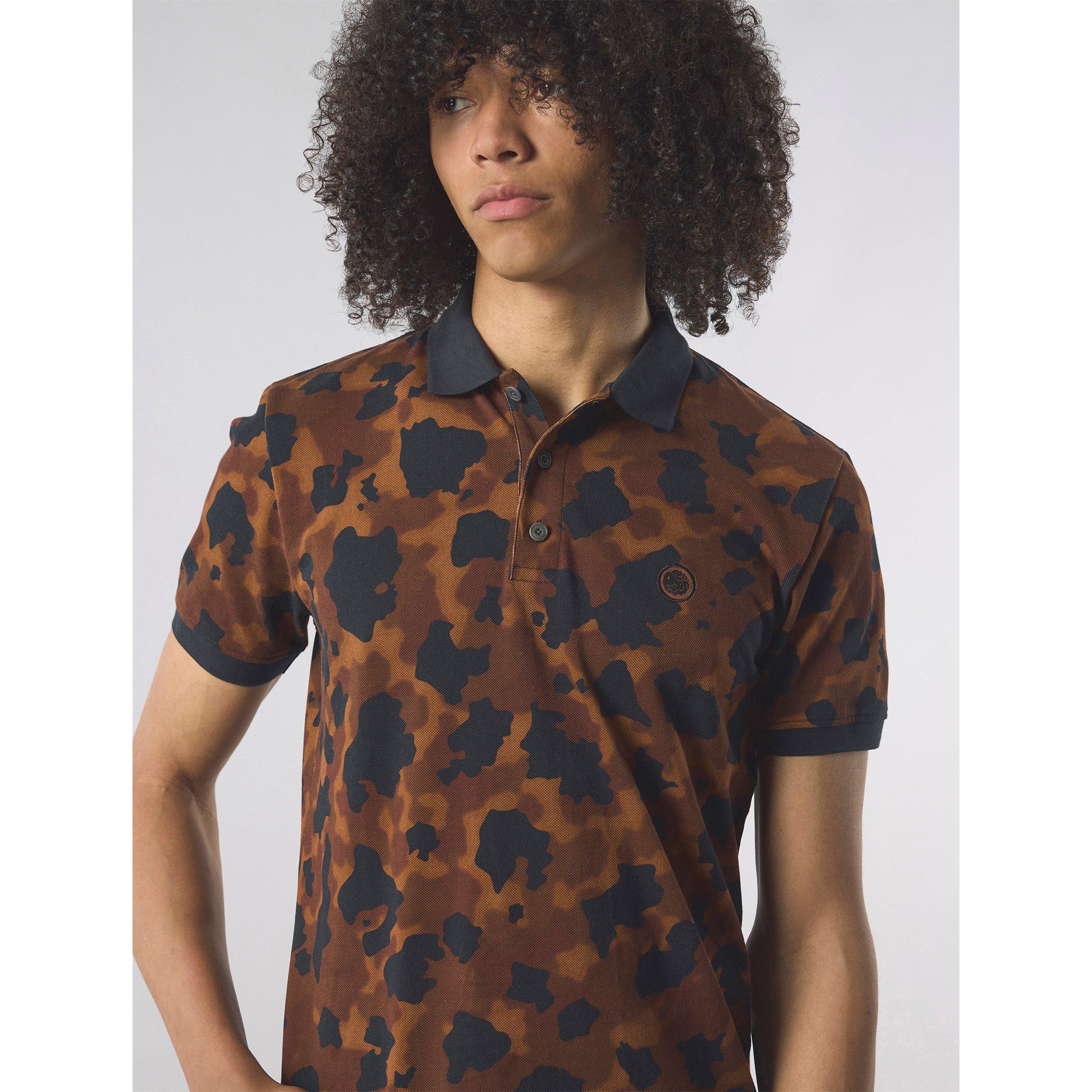 Marron - Pretty Green - Men&#x27;s Brindle Short-Sleeve Polo Shirt - 4