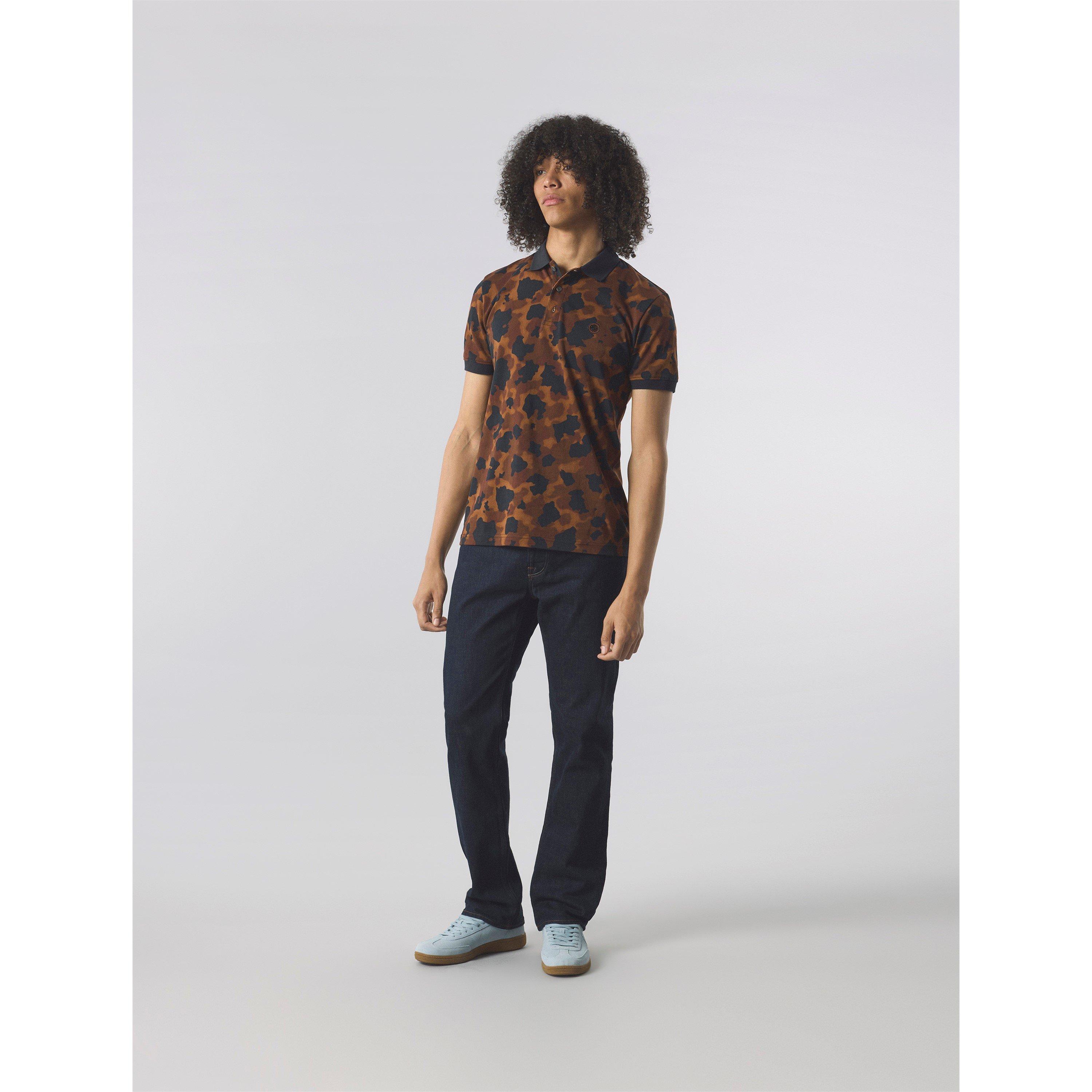 Marron - Pretty Green - Men&#x27;s Brindle Short-Sleeve Polo Shirt - 5