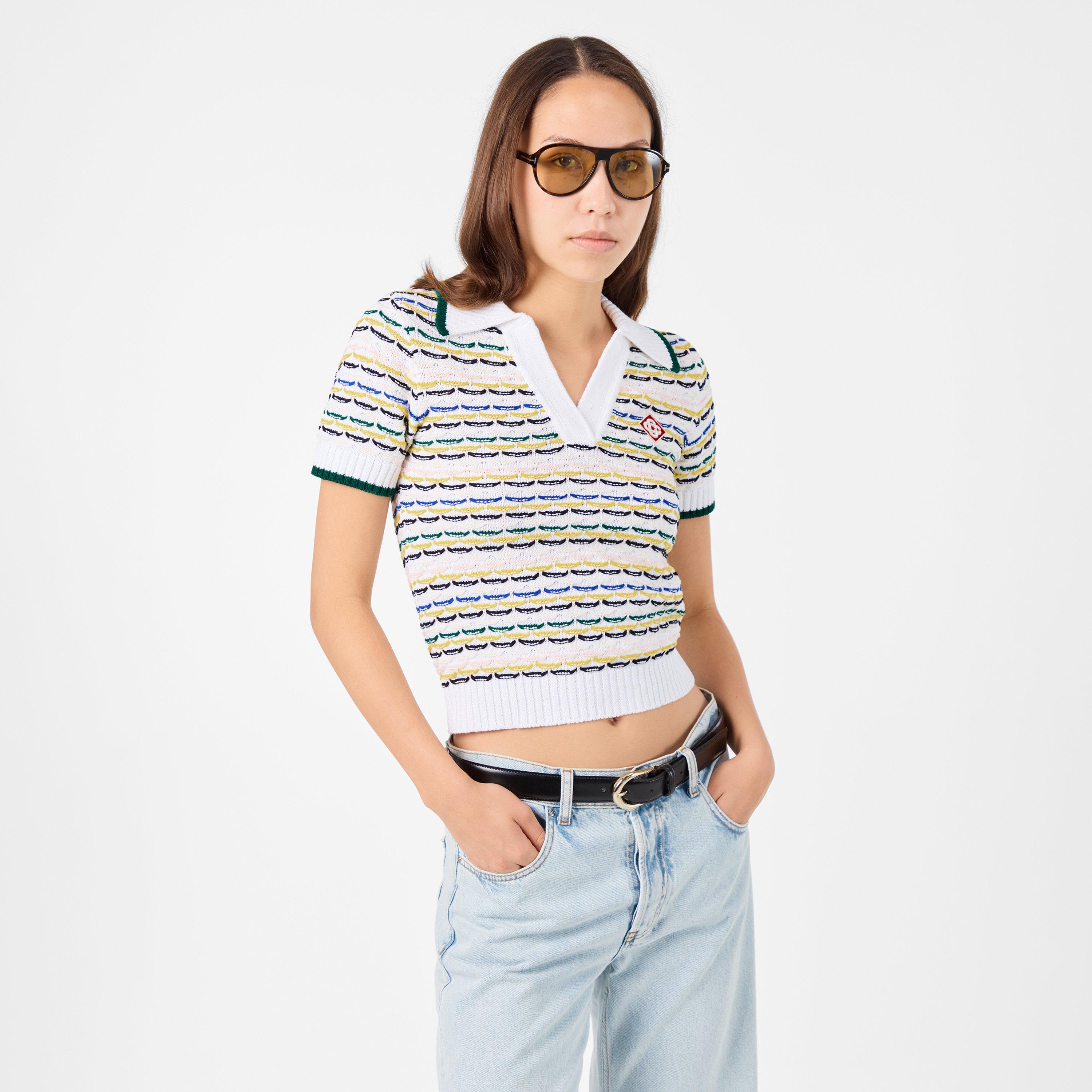 Multi - Casablanca - Women's Casa Multi Short-Sleeve Polo Shirt - 3