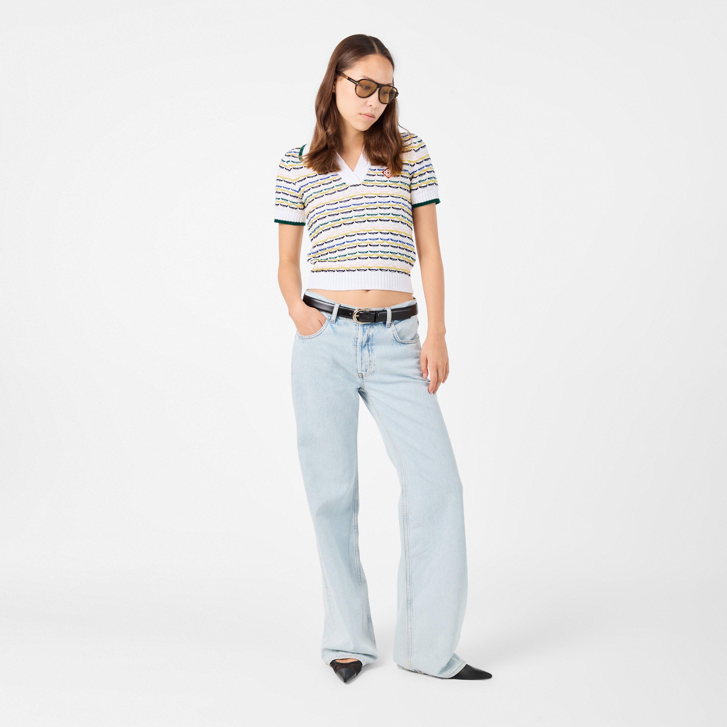 Multi - Casablanca - Women's Casa Multi Short-Sleeve Polo Shirt - 6