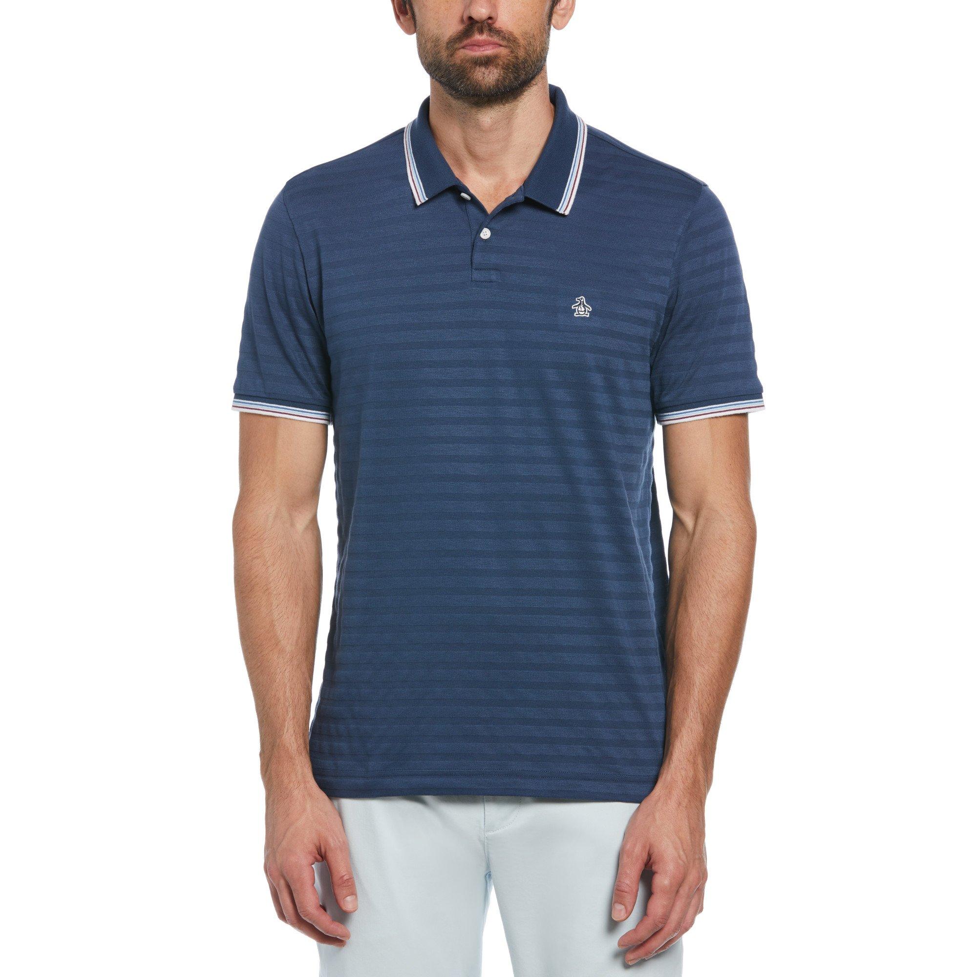 Original Penguin Men' Blue Cotton Solid Short Sleeve Polo Shirt in Size S, Sports Direct - Image 2