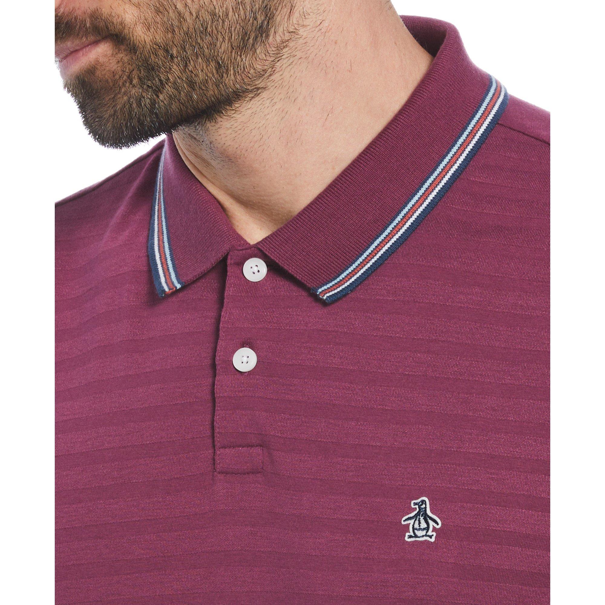 Amaranth - Original Penguin - Men's Cotton Solid Short Sleeve Polo Shirt - 2