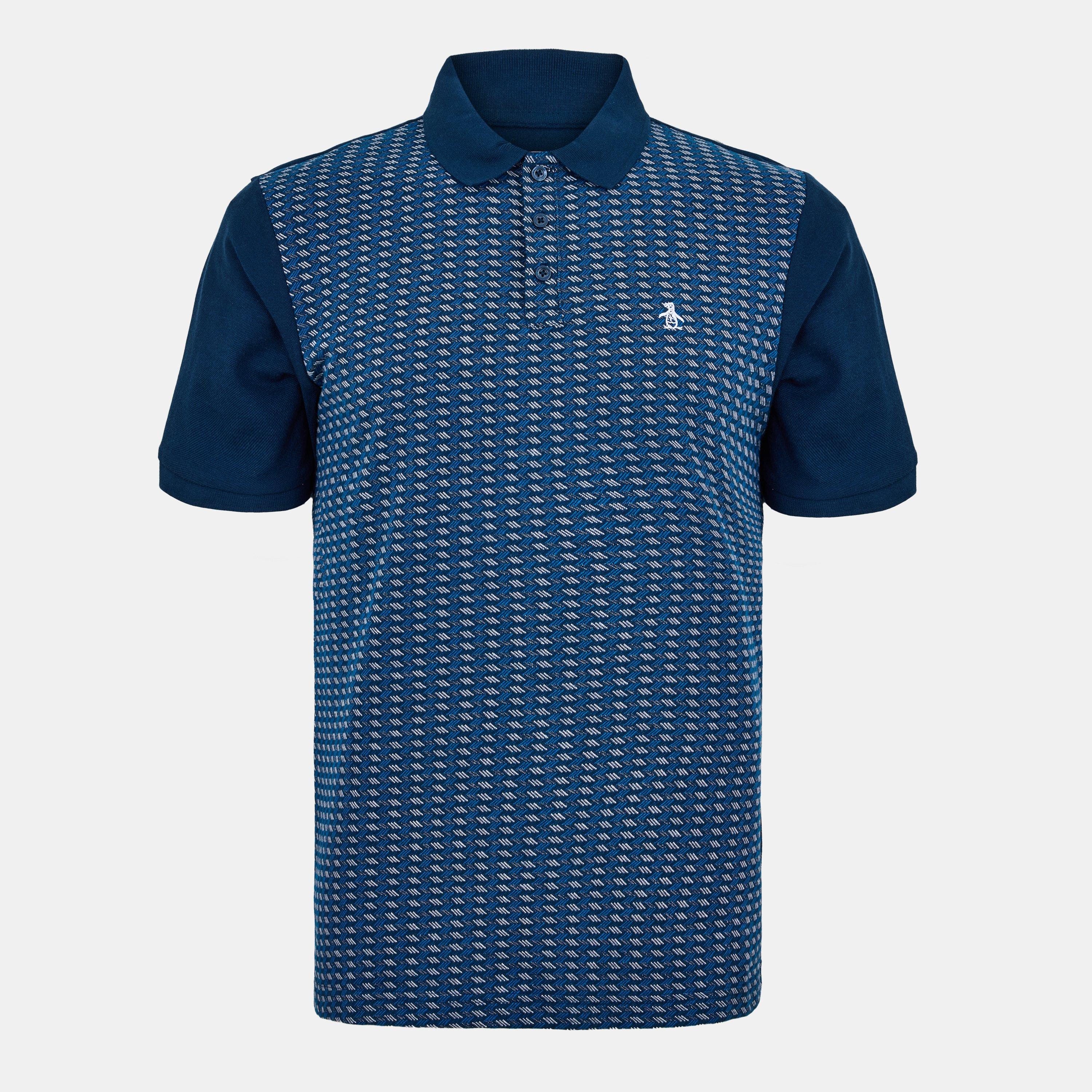Original Penguin Men's Jacquard Short Sleeve Polo Shirt - Yale - Medium