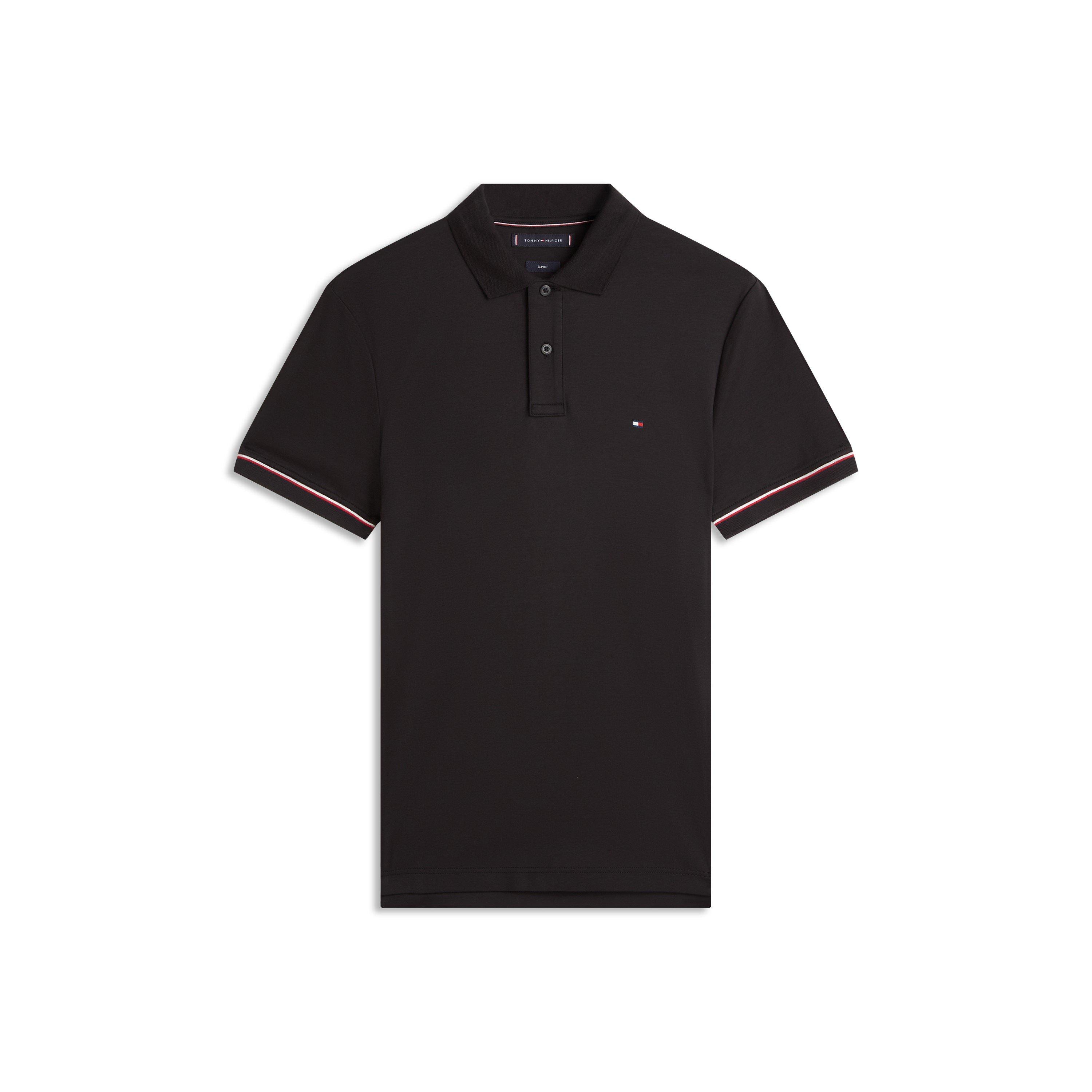 Tommy Hilfiger Men's LiquidTip Short Sleeve Polo Shirt - Black - L