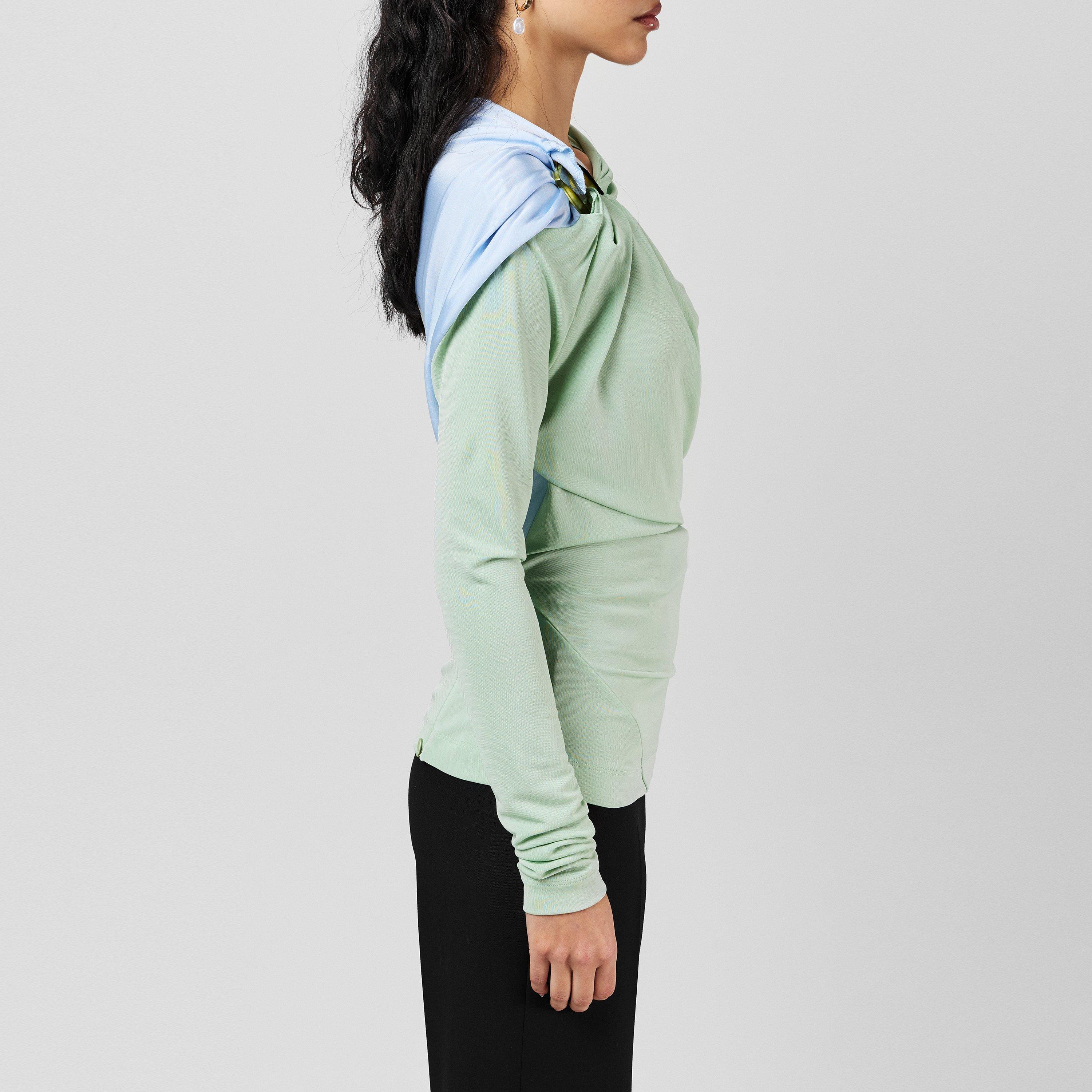 Jade Iceberg - Victoria Beckham - Drape Long Sleeve Top - 2